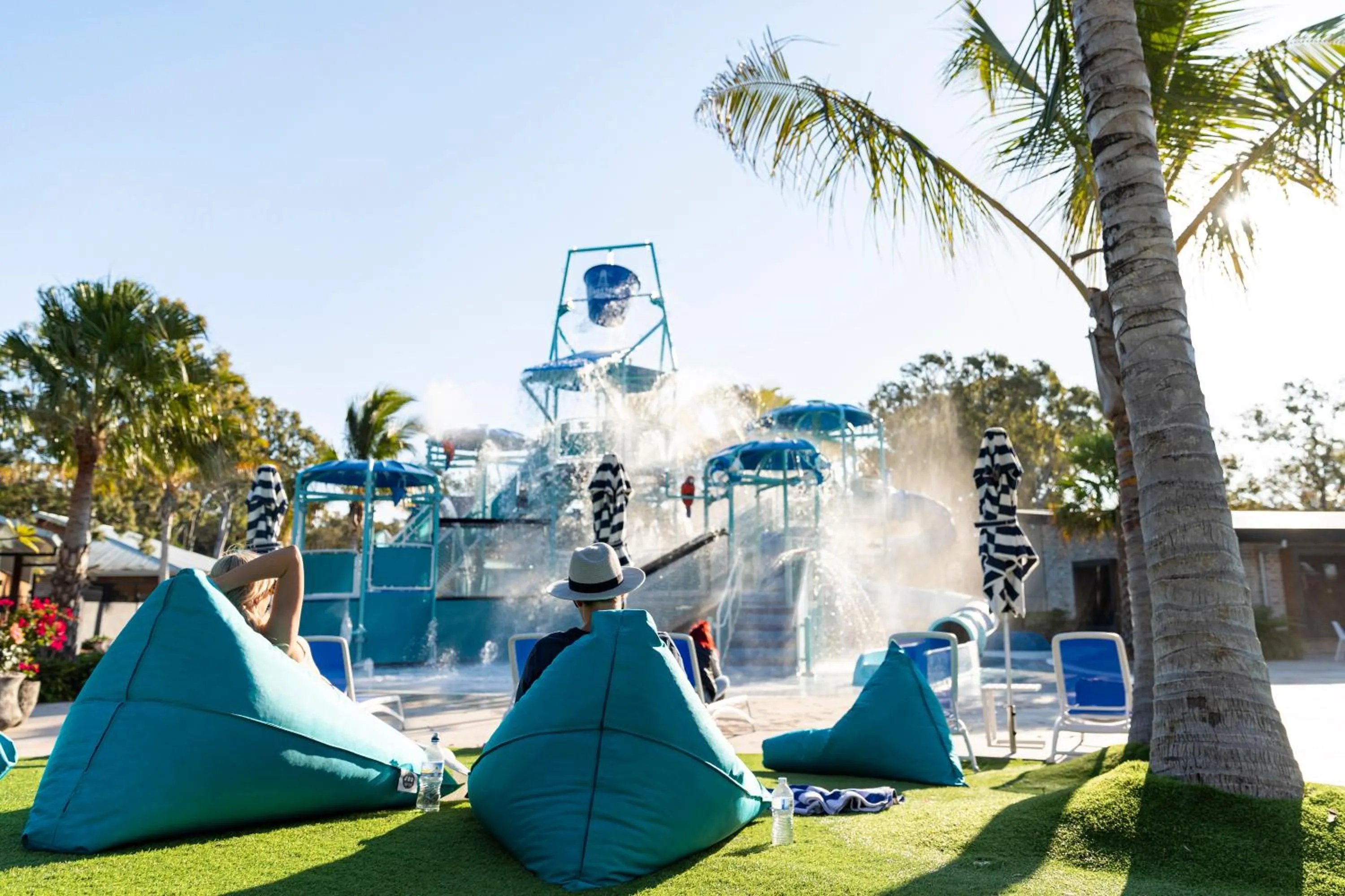 Aqua park in BIG4 Sandstone Point Holiday Resort Bribie Island