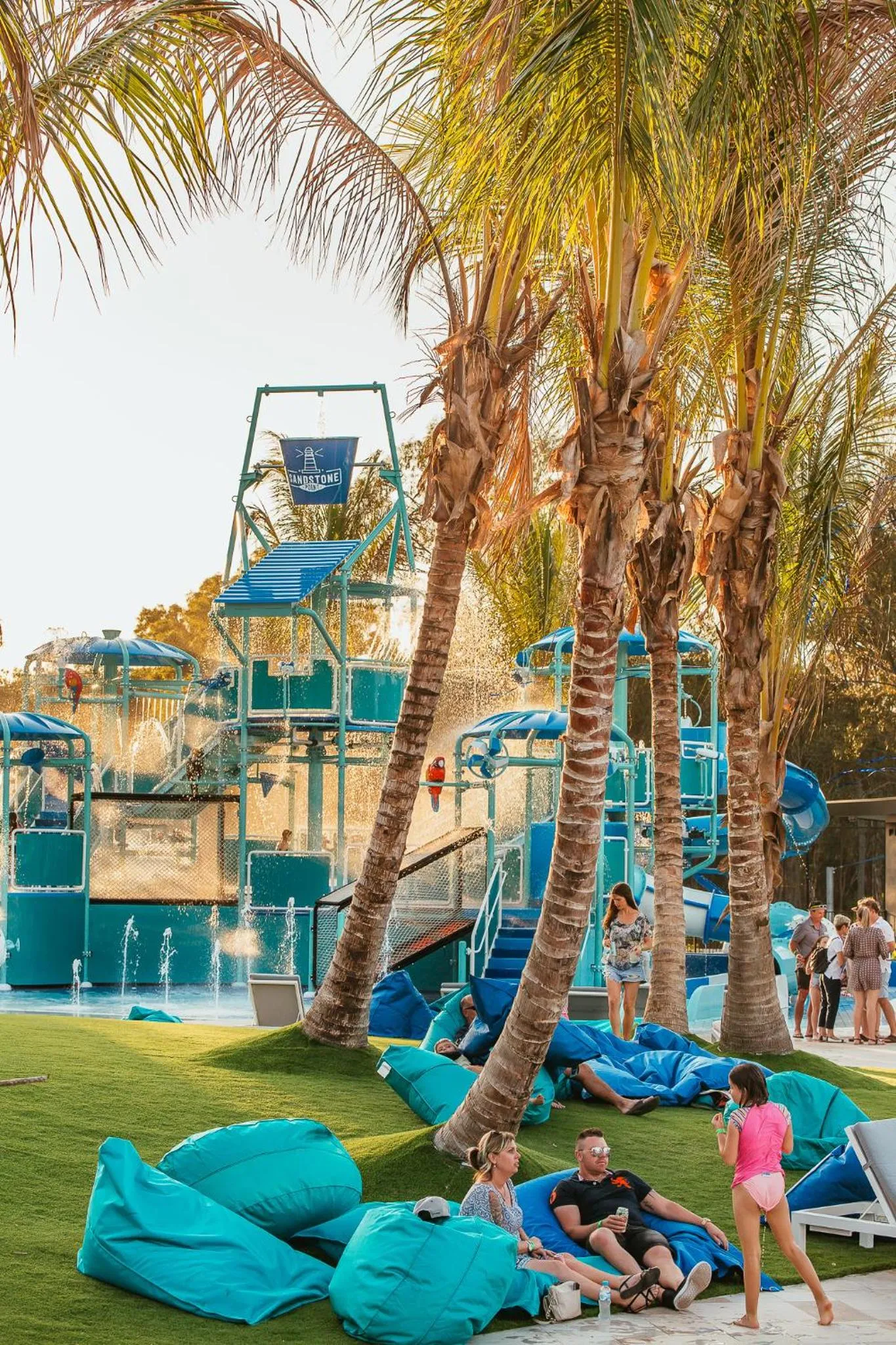 Aqua park in BIG4 Sandstone Point Holiday Resort Bribie Island
