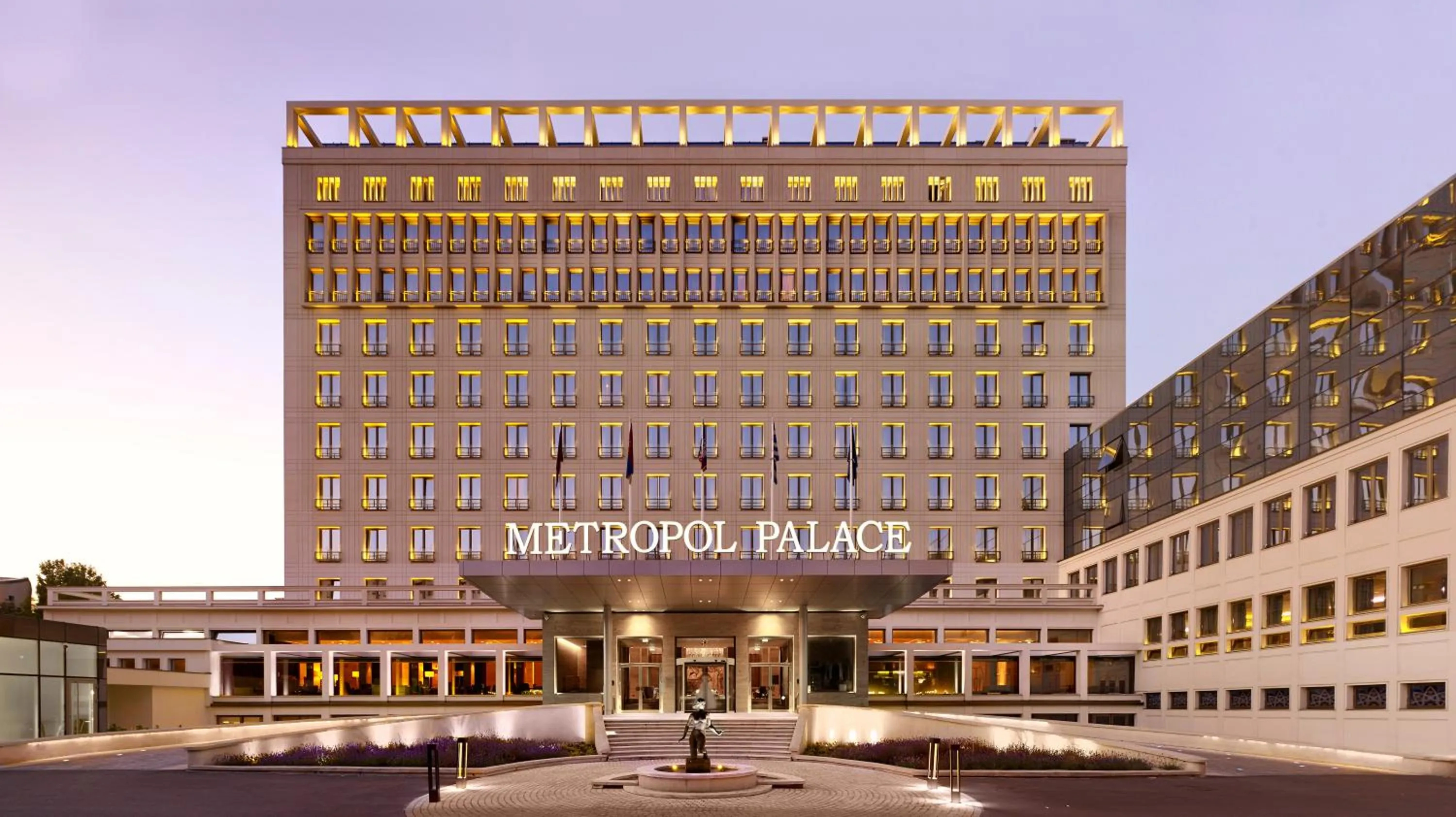 Facade/entrance in Metropol Palace, Belgrade