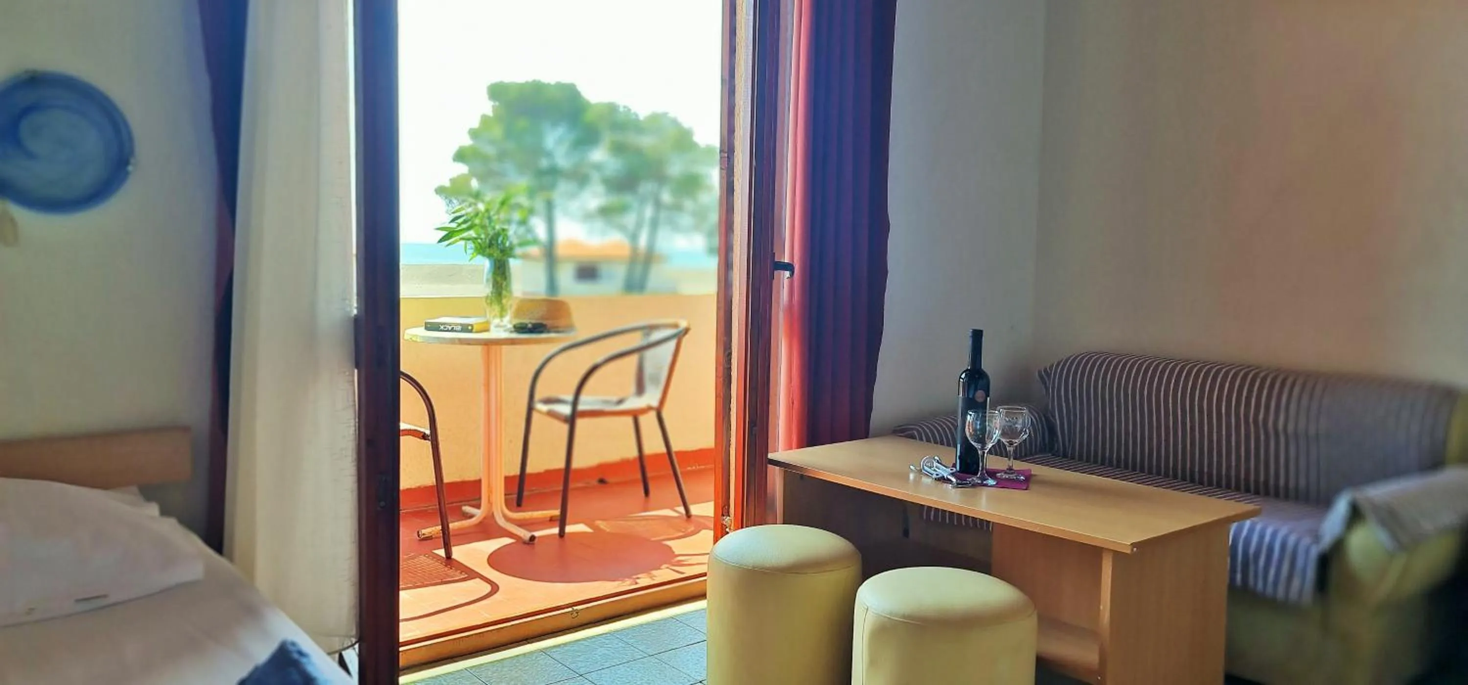 Seating area in FKK Ada Bojana