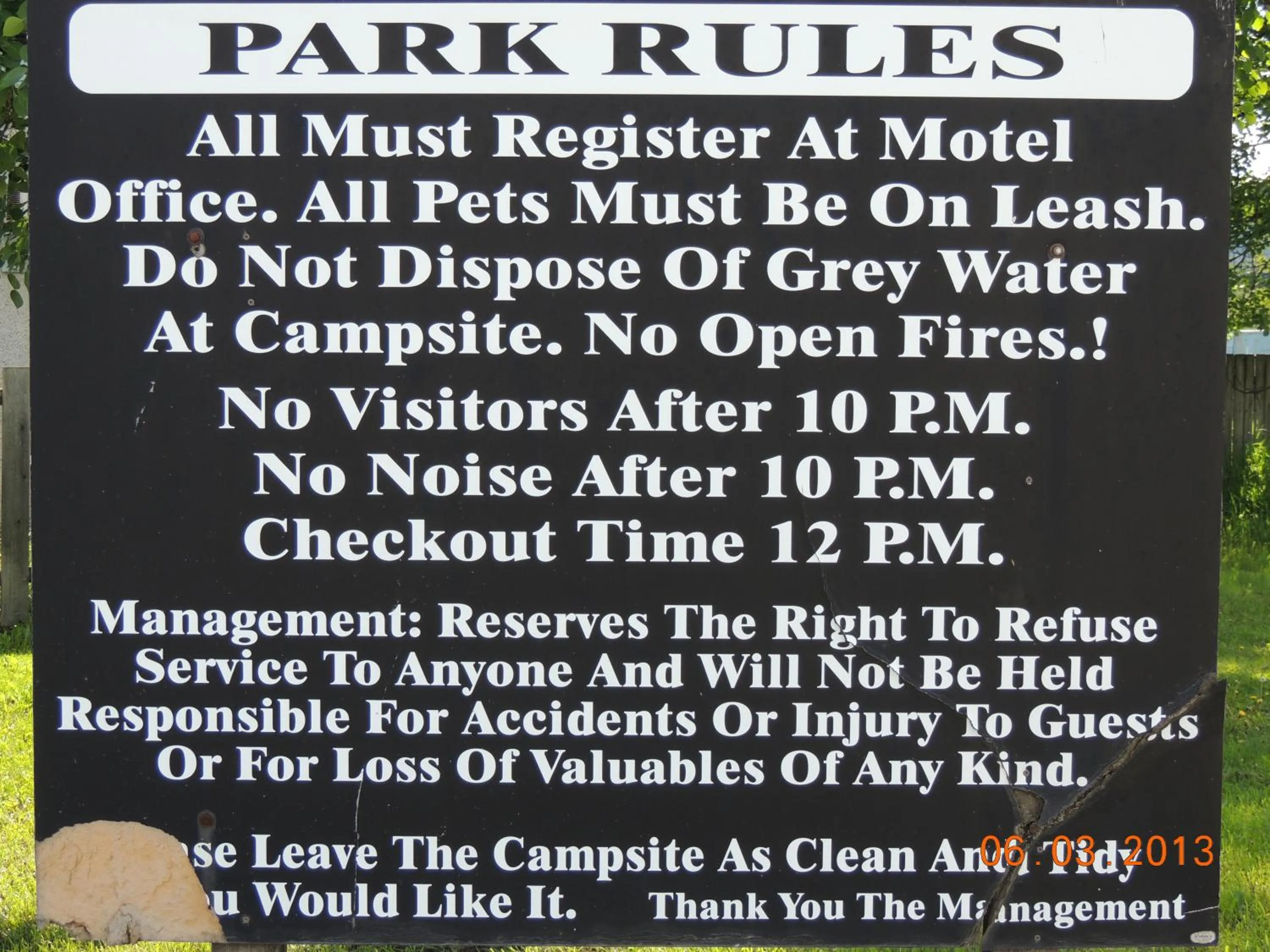 Decorative detail in 100 Mile Motel & RV Park