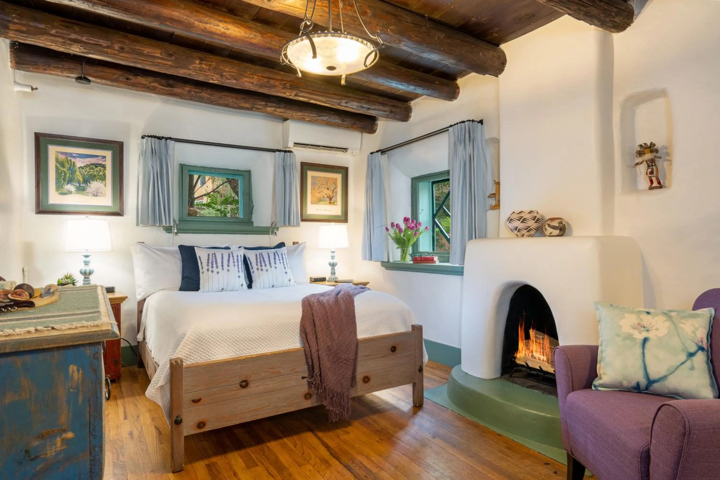 Bed in Inn of the Turquoise Bear