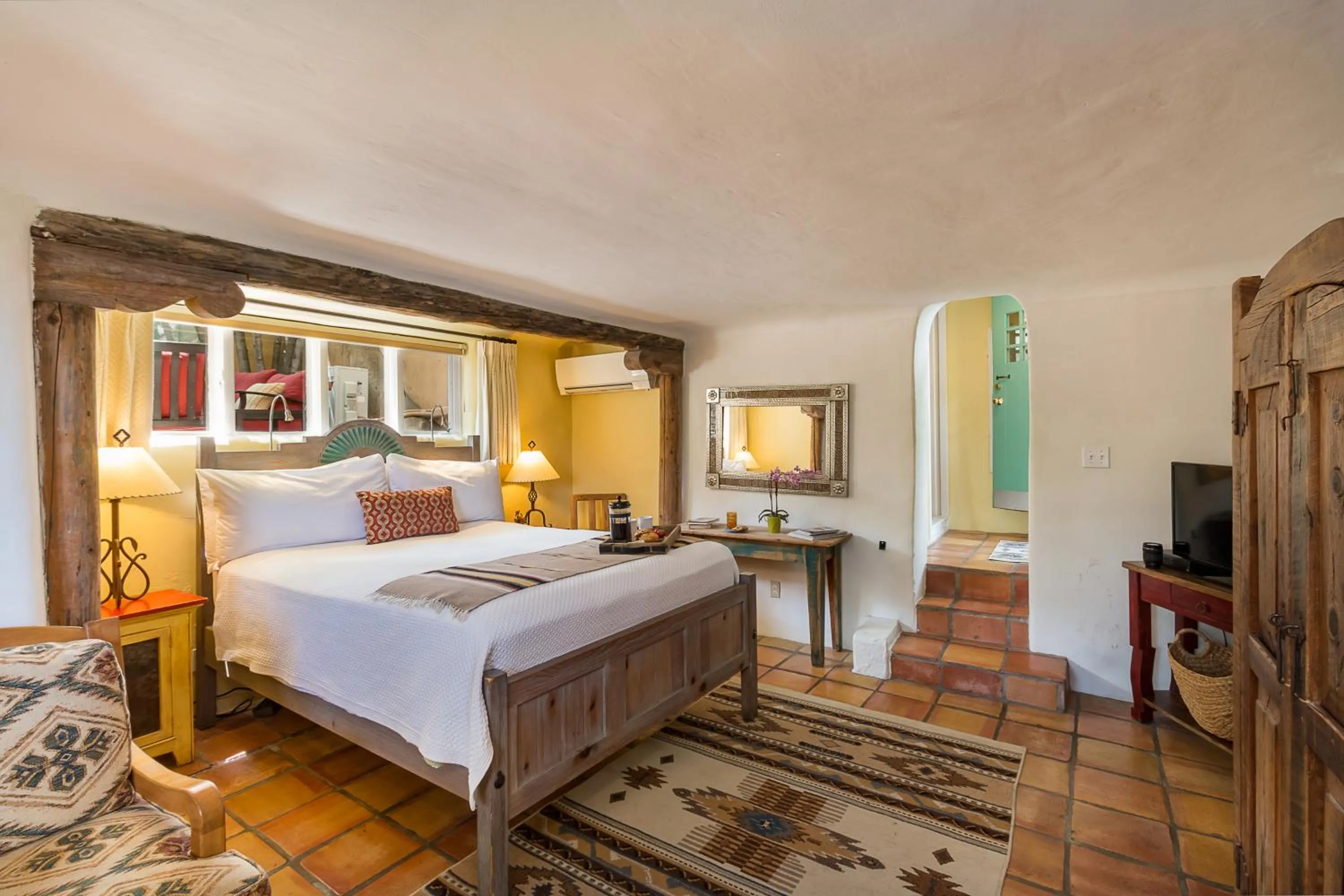 Bed in Inn of the Turquoise Bear