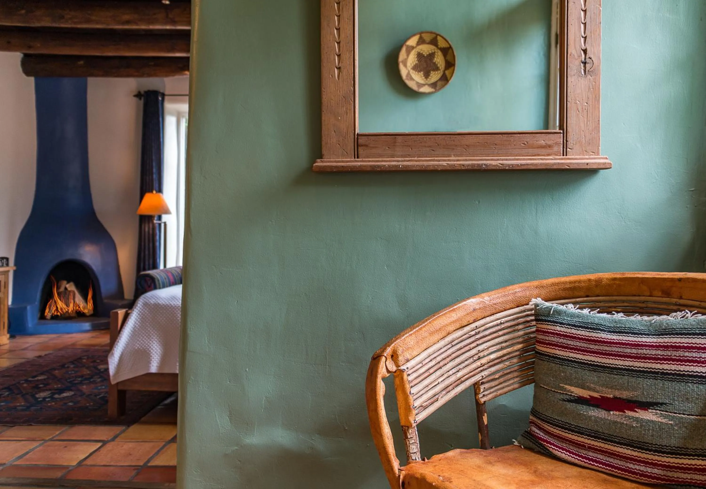Bed in Inn of the Turquoise Bear