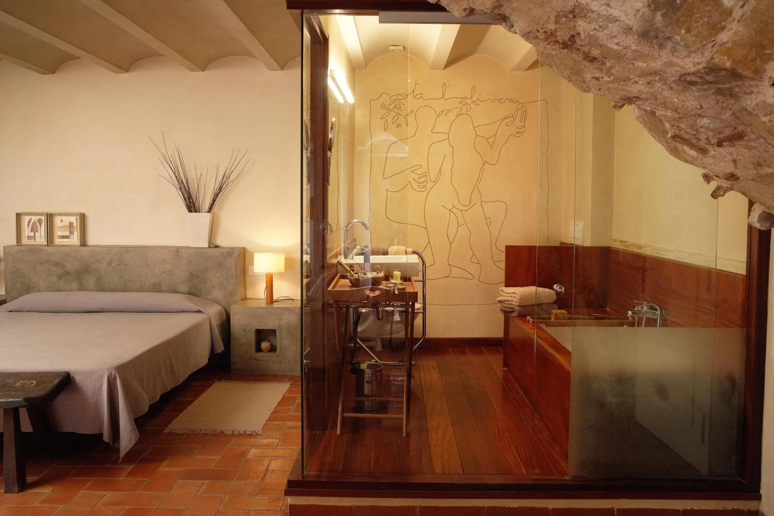 Bed in Hotel la Plaça Madremanya