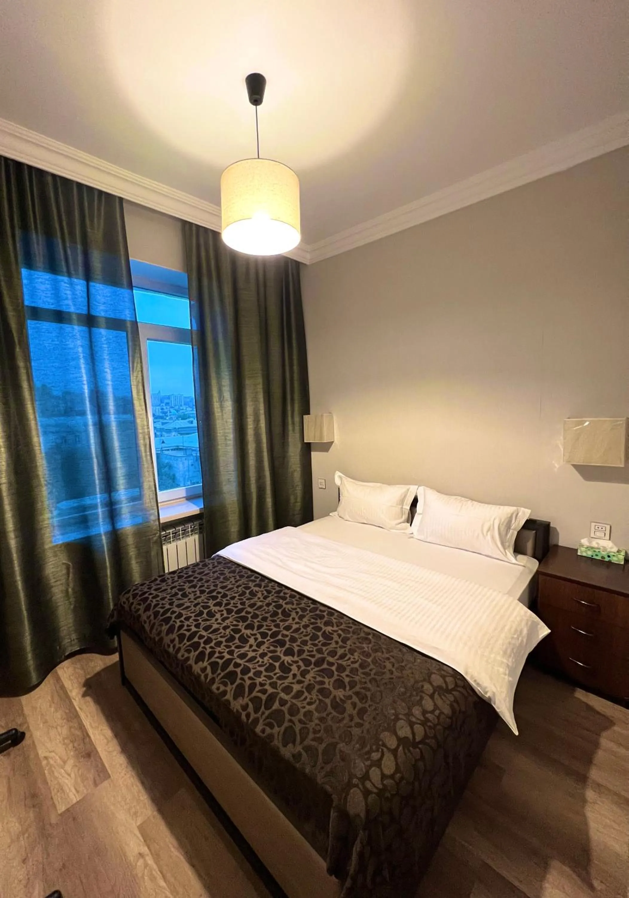 Bed in Panoramic 2BR Flame Towers View Old City Nizami St