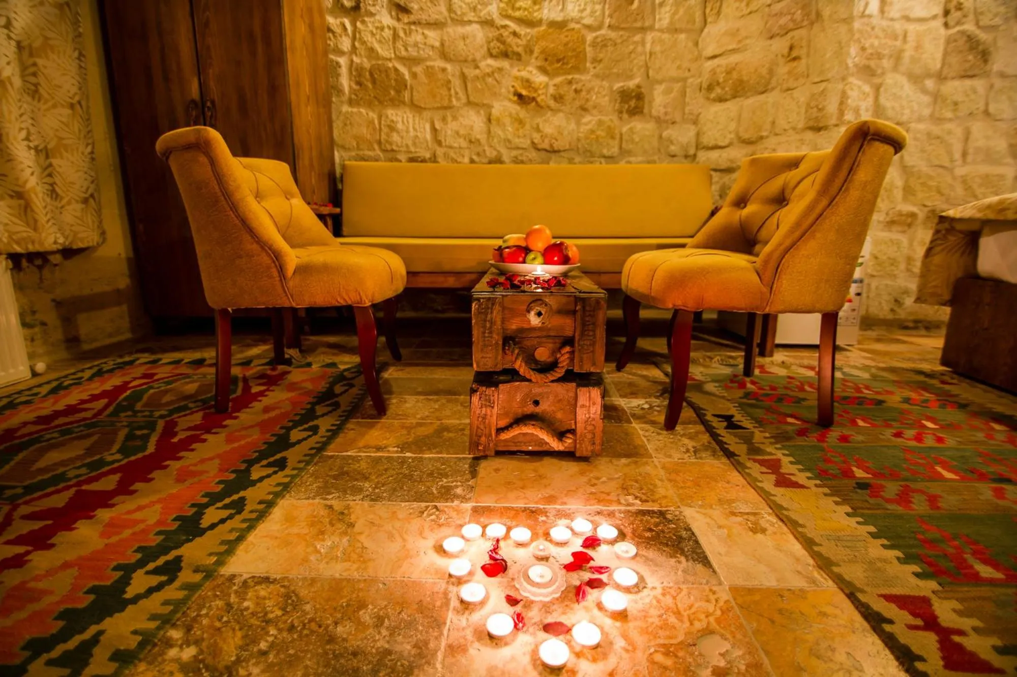 Seating area in kayadibi cave hotel