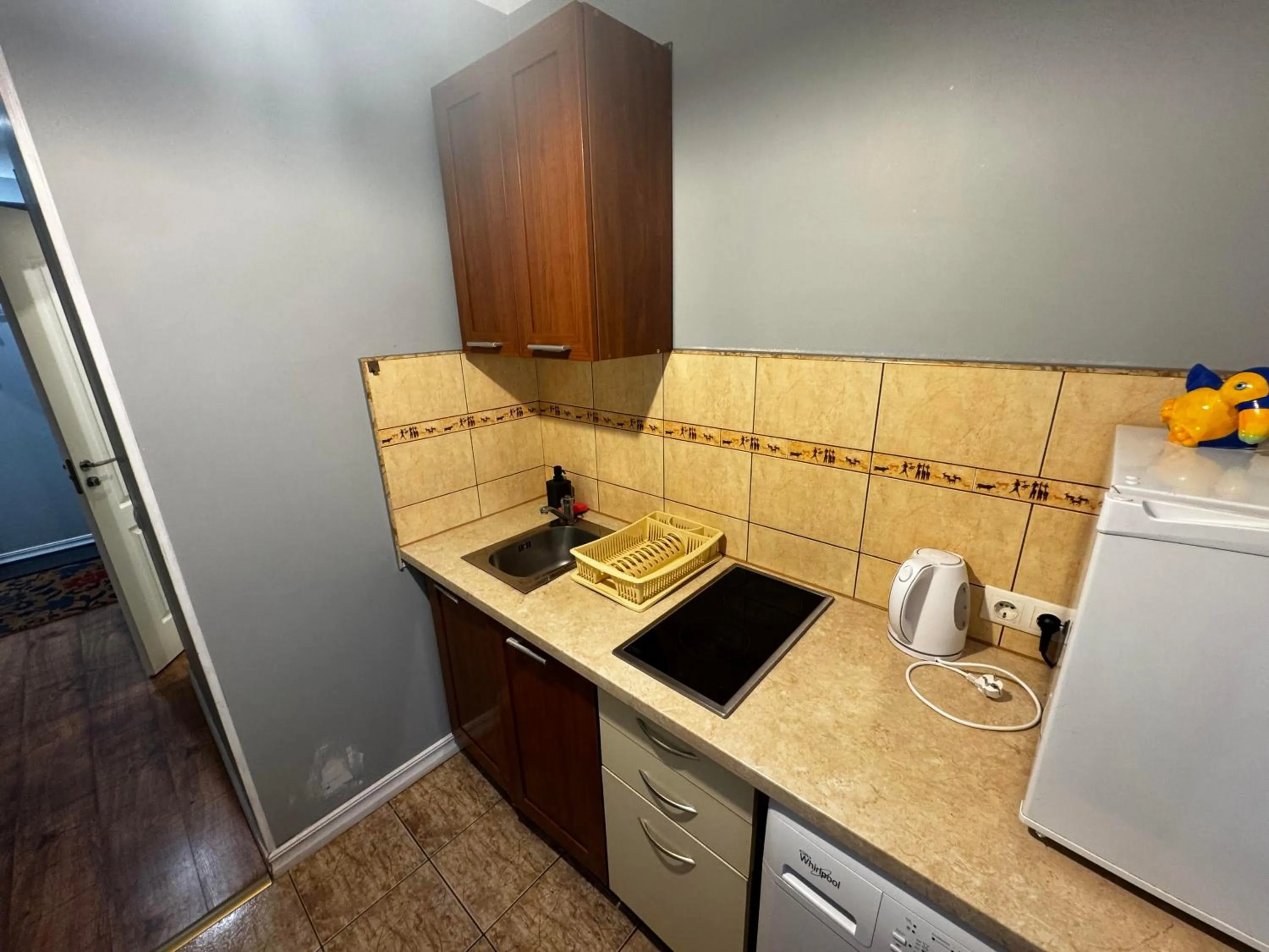 Kitchen or kitchenette in ApartHotel Riga