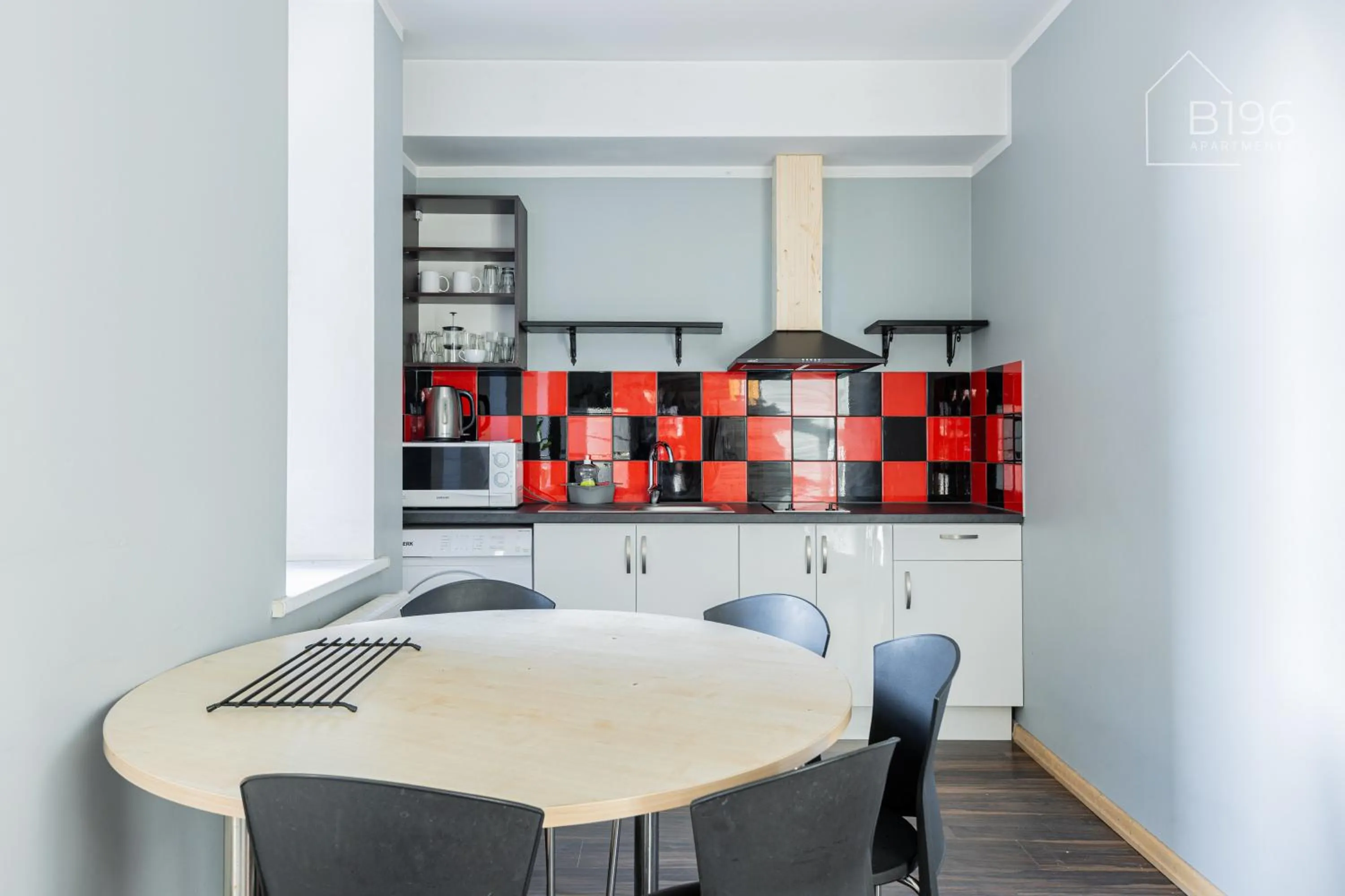 Communal kitchen in ApartHotel Riga