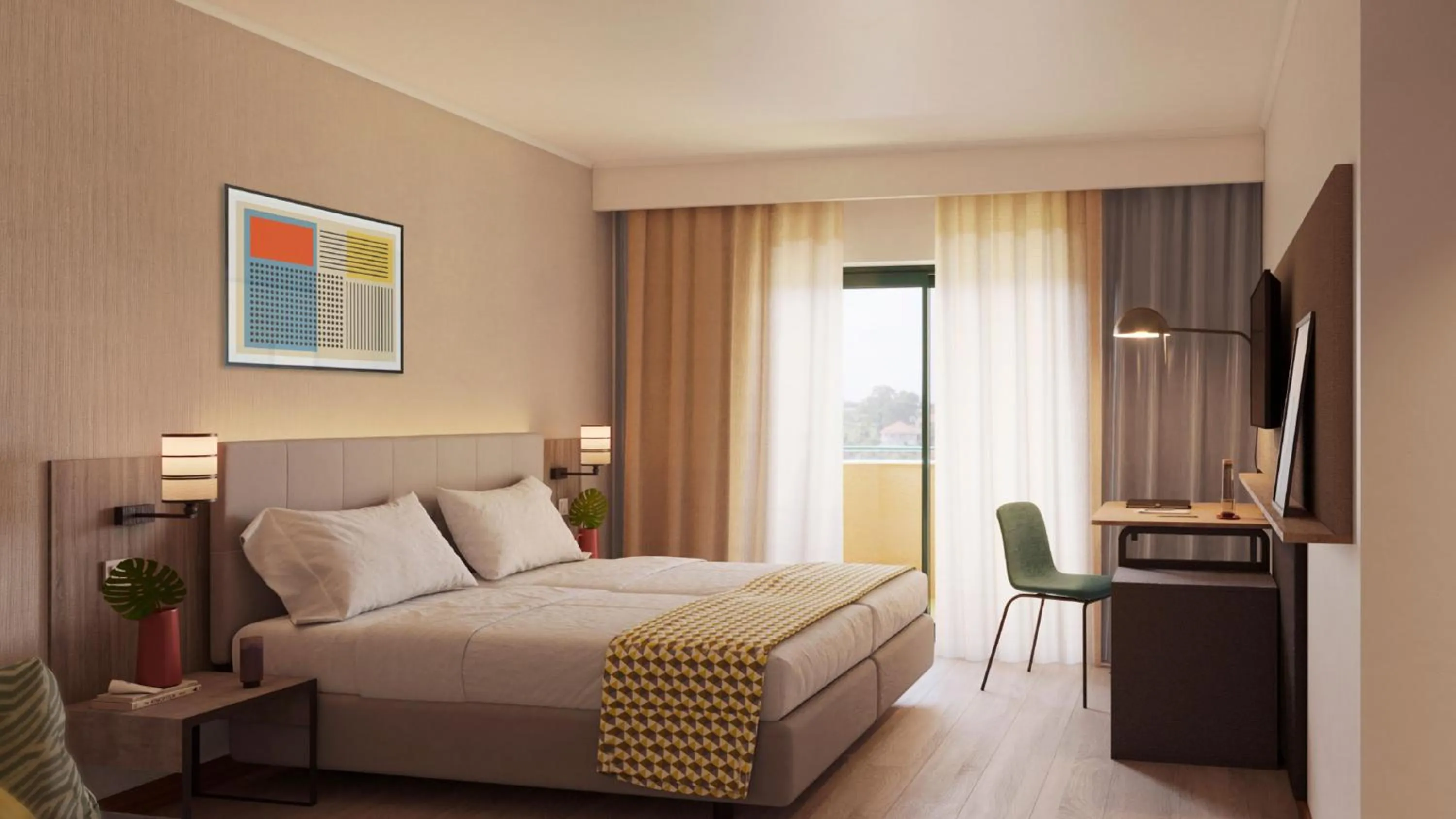 Bed in Real Bellavista Hotel & Spa