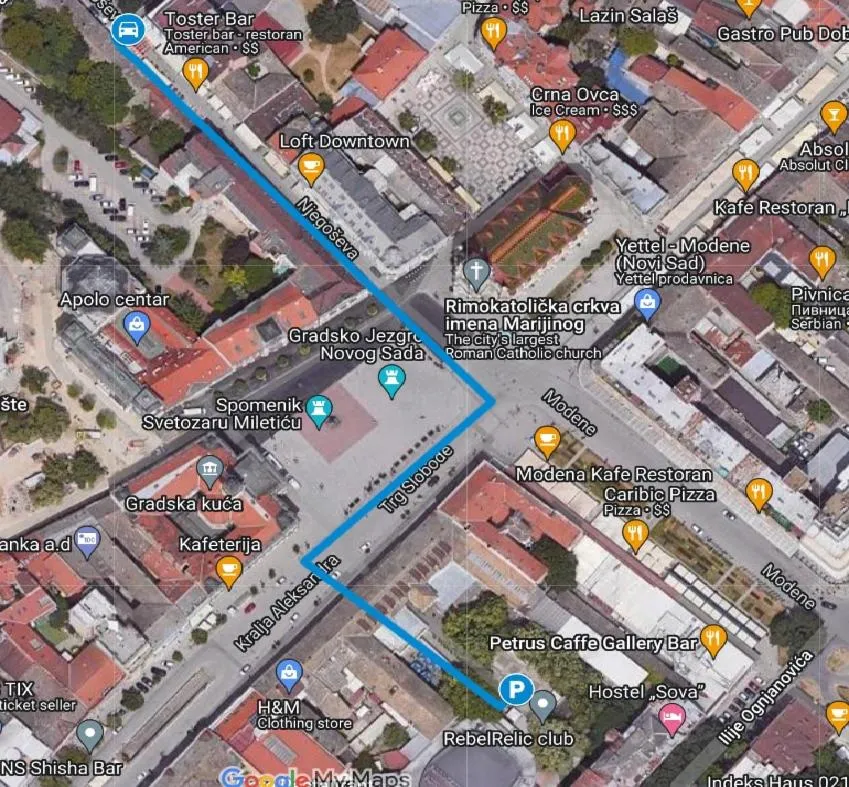 Parking in Hotel Vojvodina