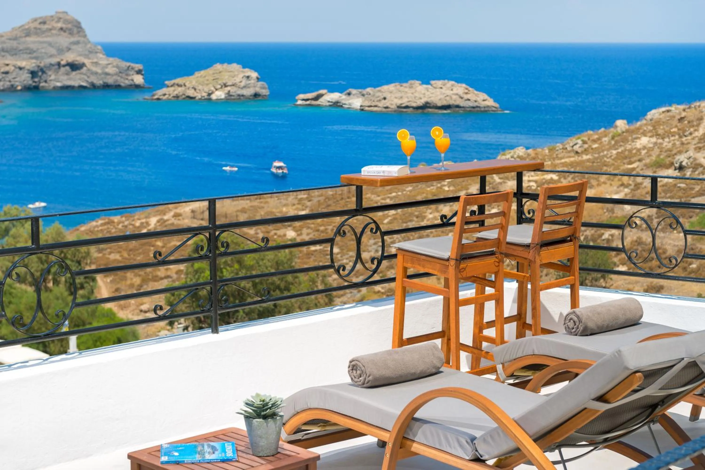 Balcony/Terrace in Lindos Shore Boutique Villa with sea view