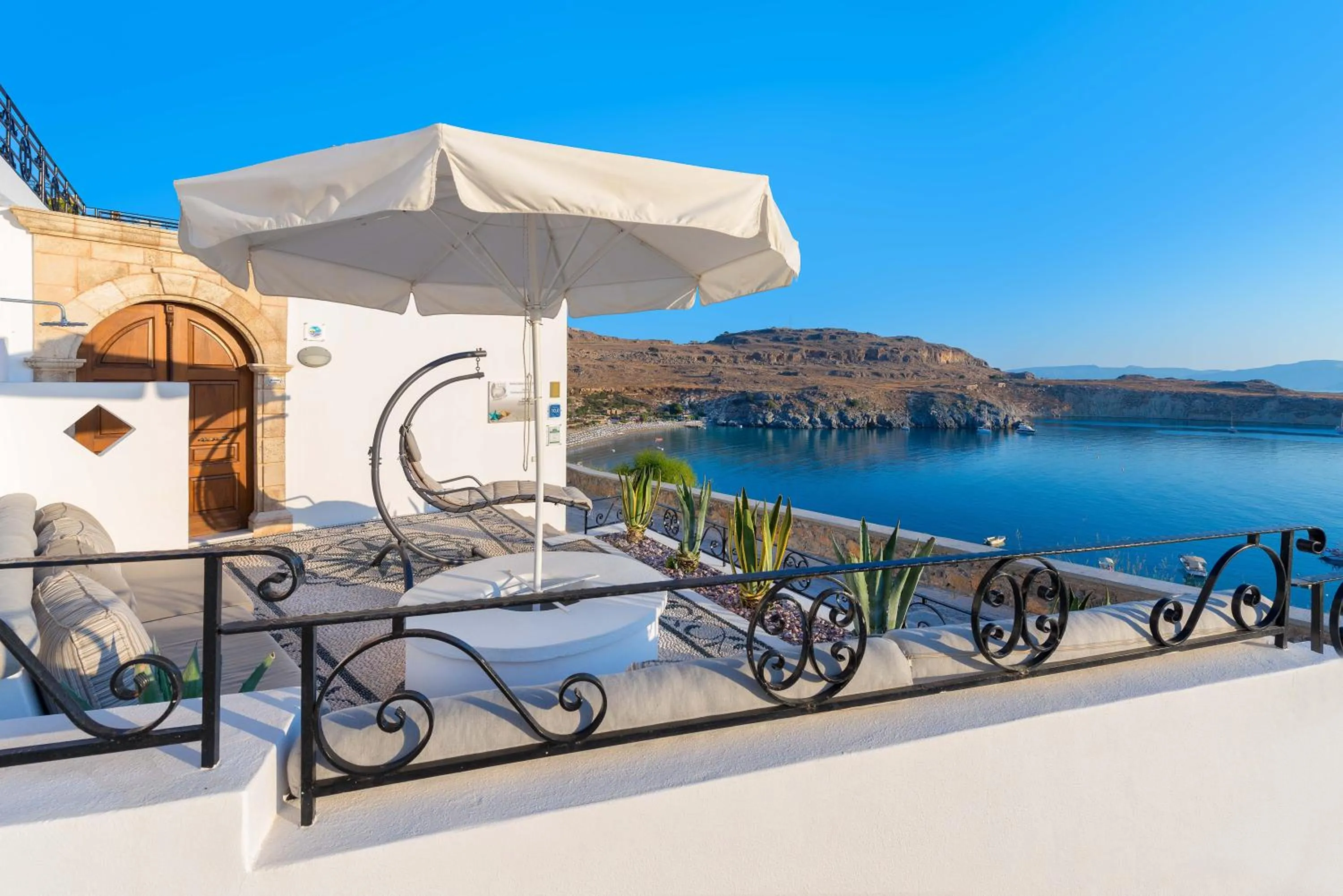 Balcony/Terrace in Lindos Shore Boutique Villa with sea view