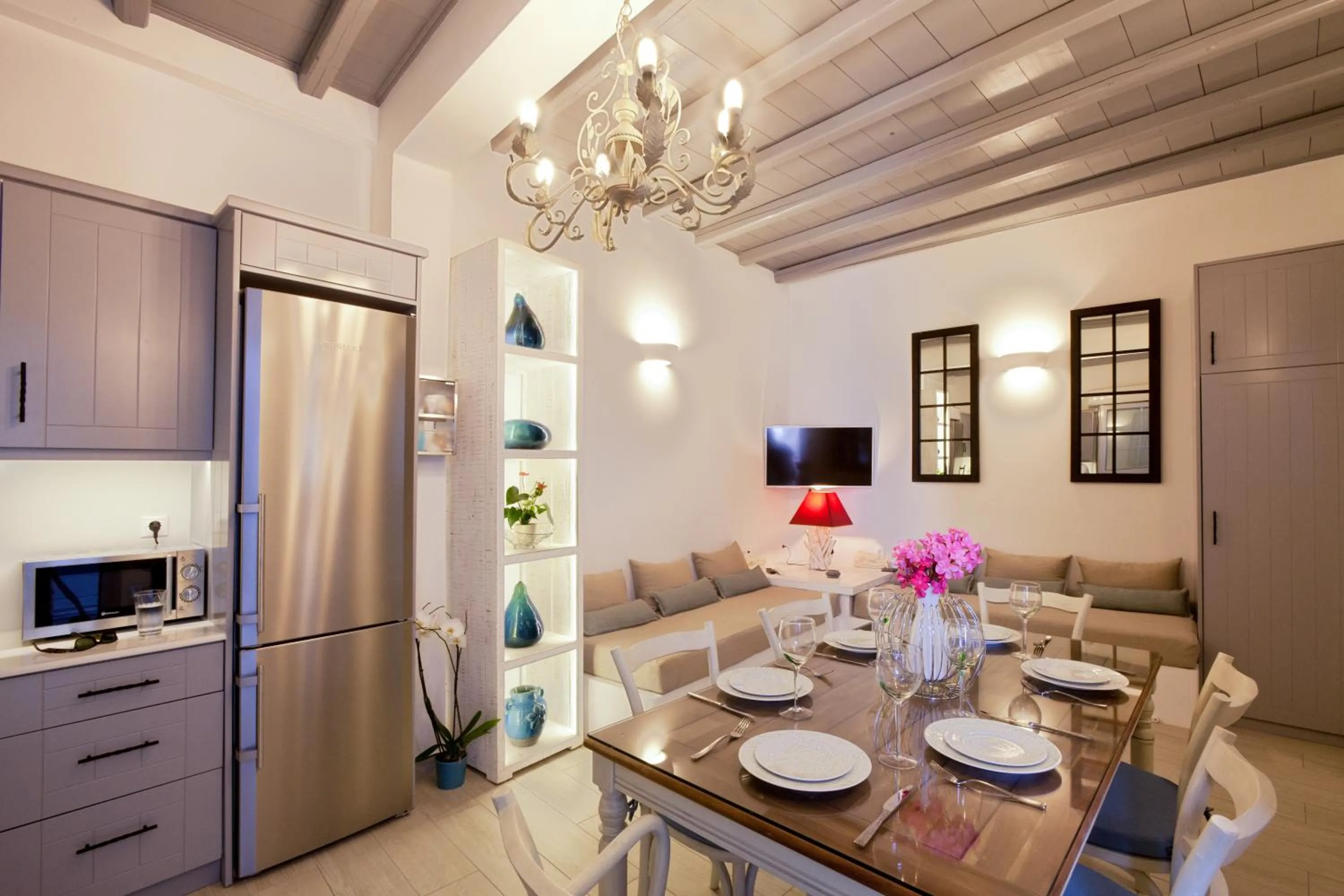 Living room in Lindos Shore Boutique Villa with sea view