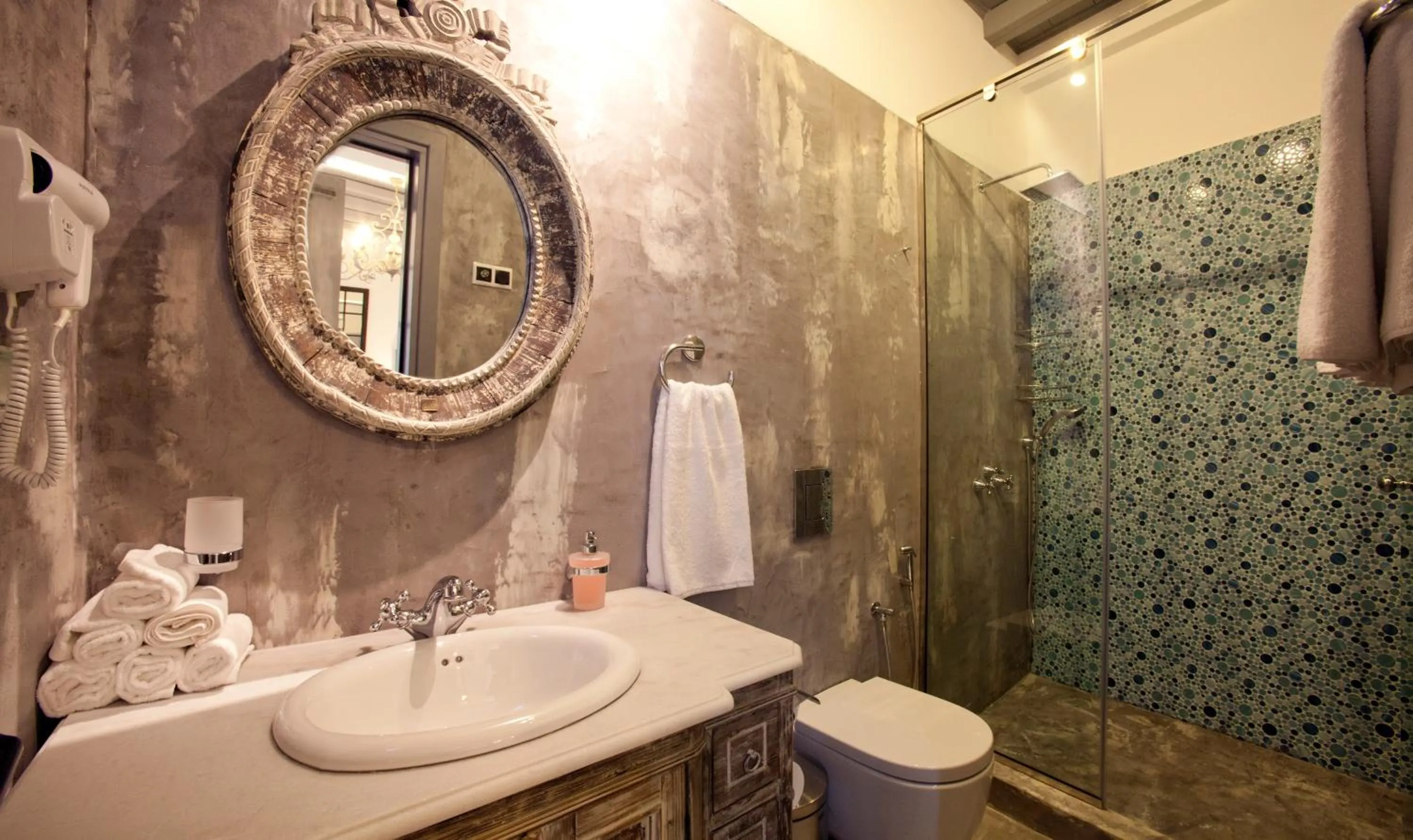Bathroom in Lindos Shore Boutique Villa with sea view