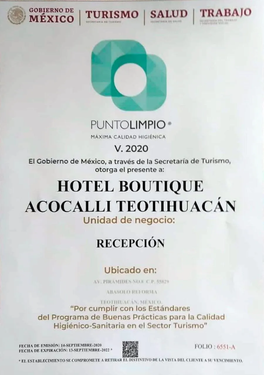 Certificate/Award in Hotel Boutique Acocalli