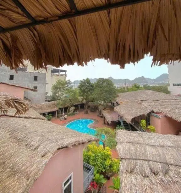 Pool view in Catba Oasis Bungalows