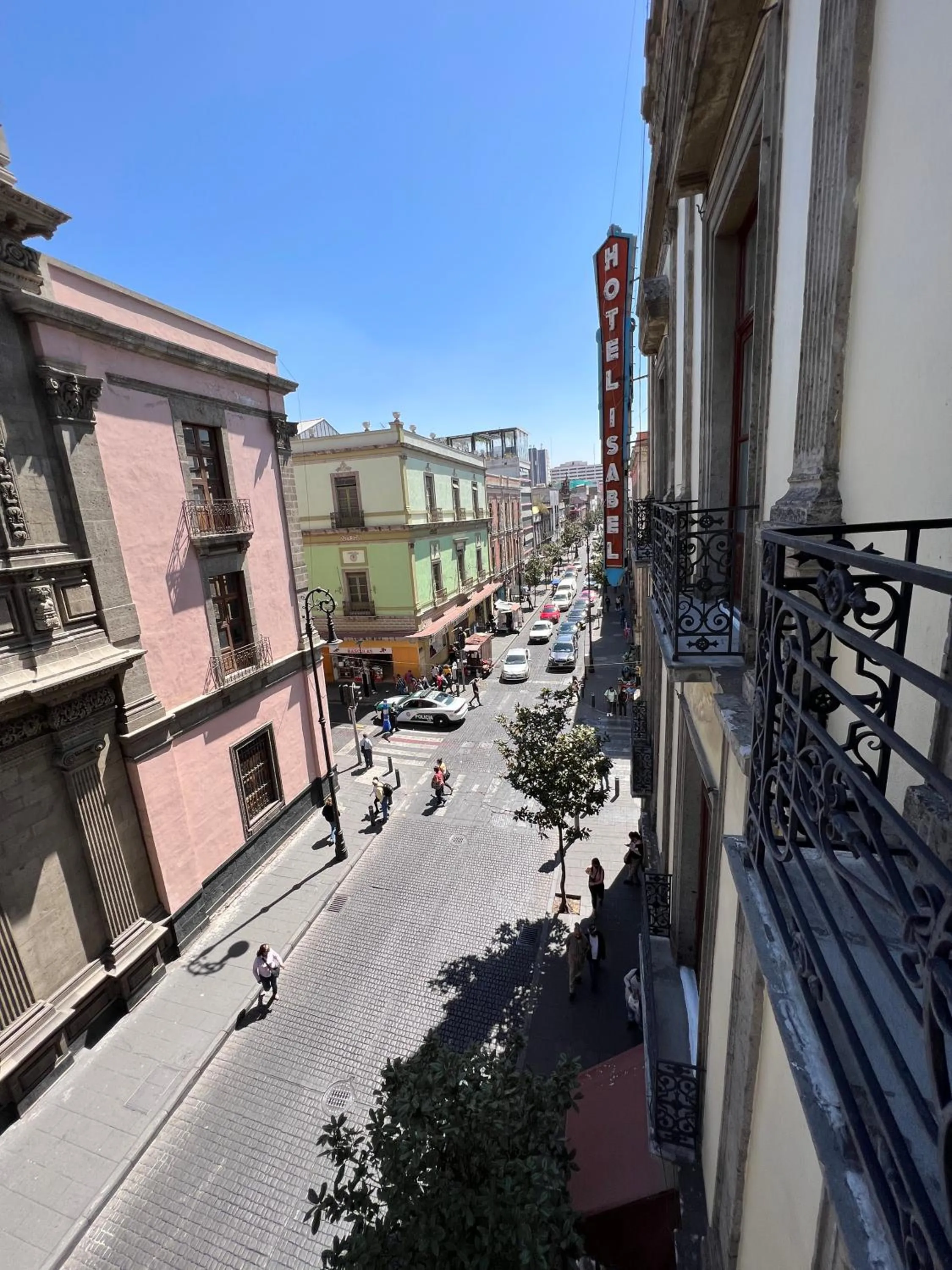 Quiet street view in Hotel Isabel