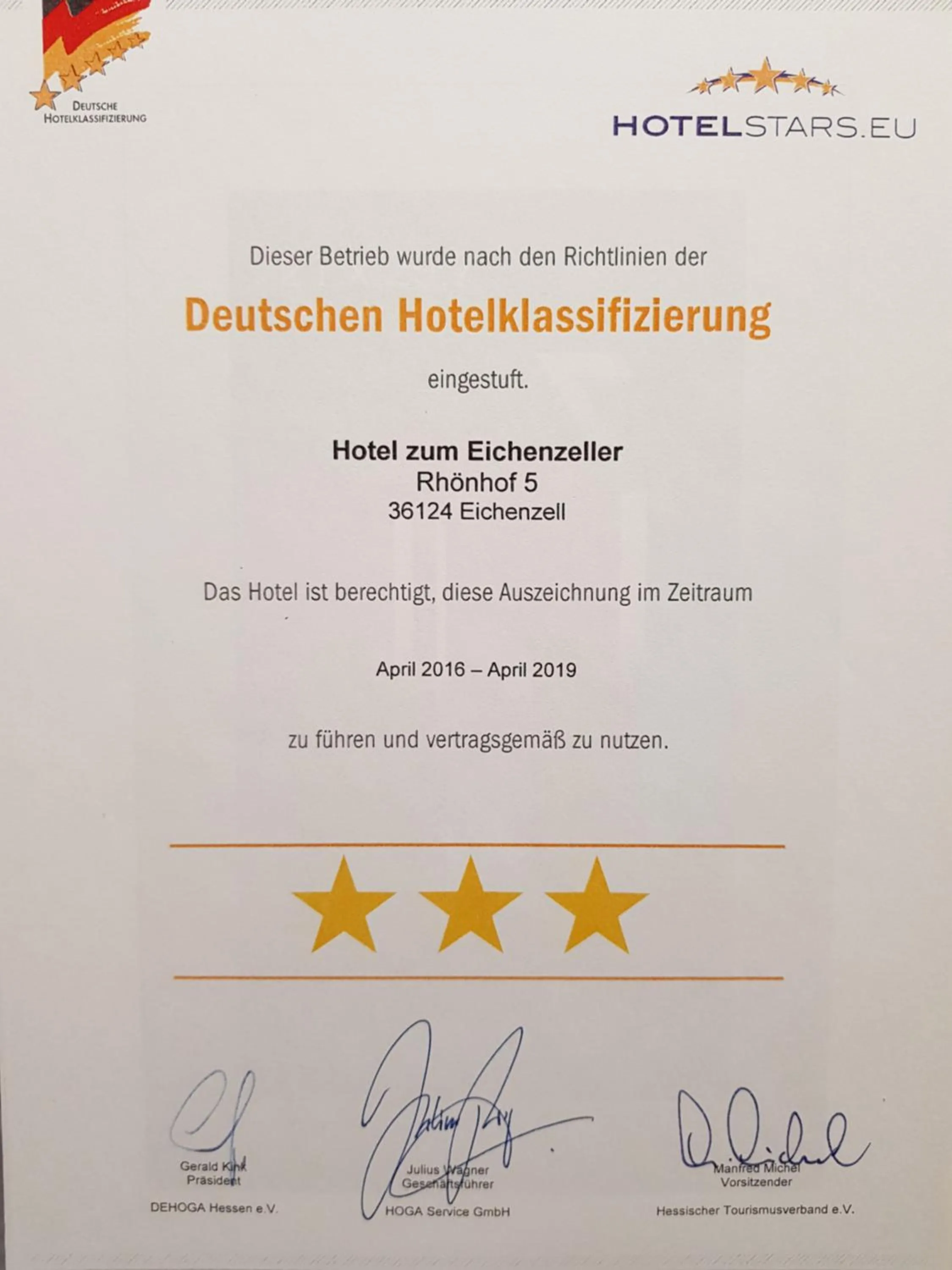 Certificate/Award in Zum Eichenzeller