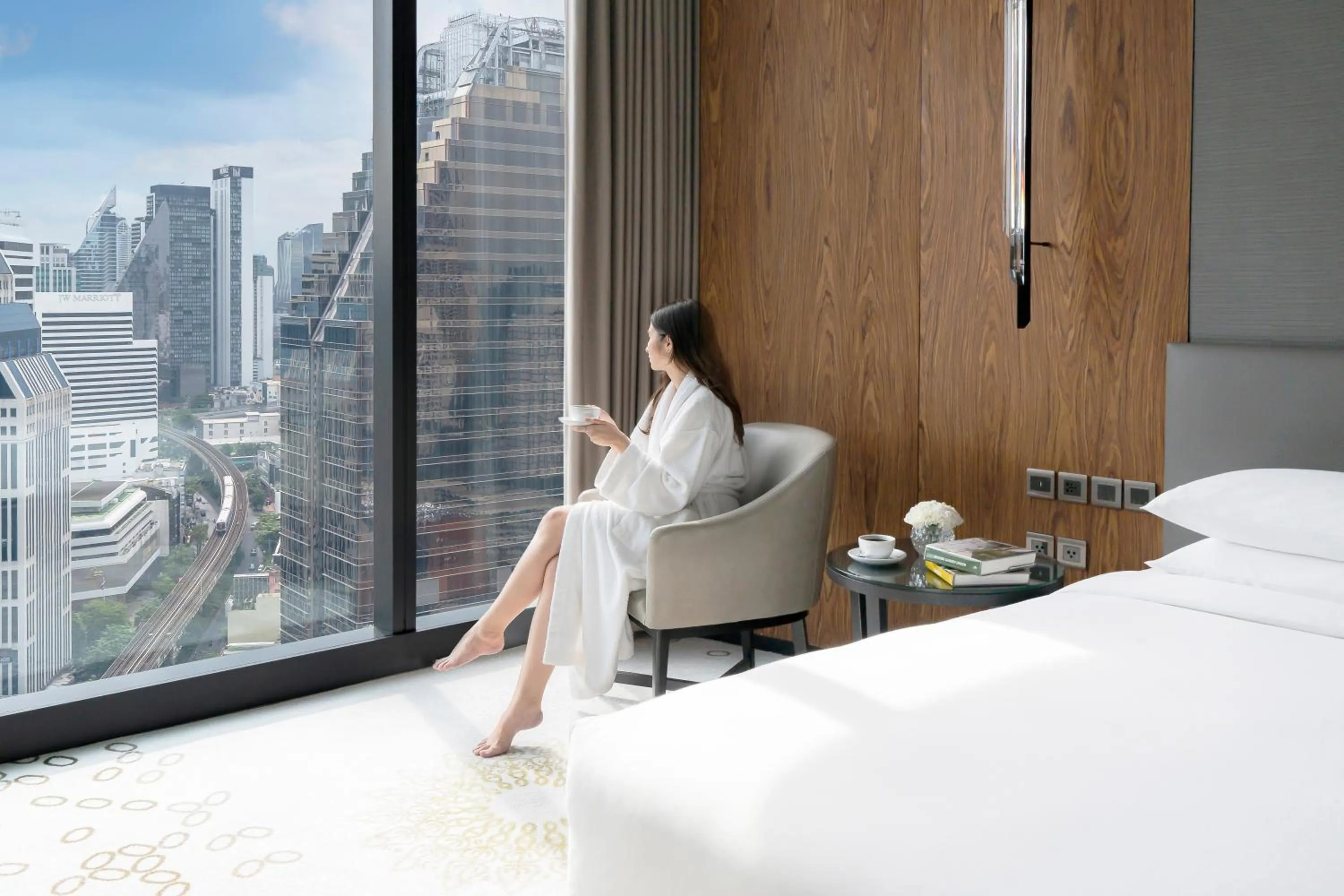 View (from property/room), Bed in Hyatt Regency Bangkok Sukhumvit