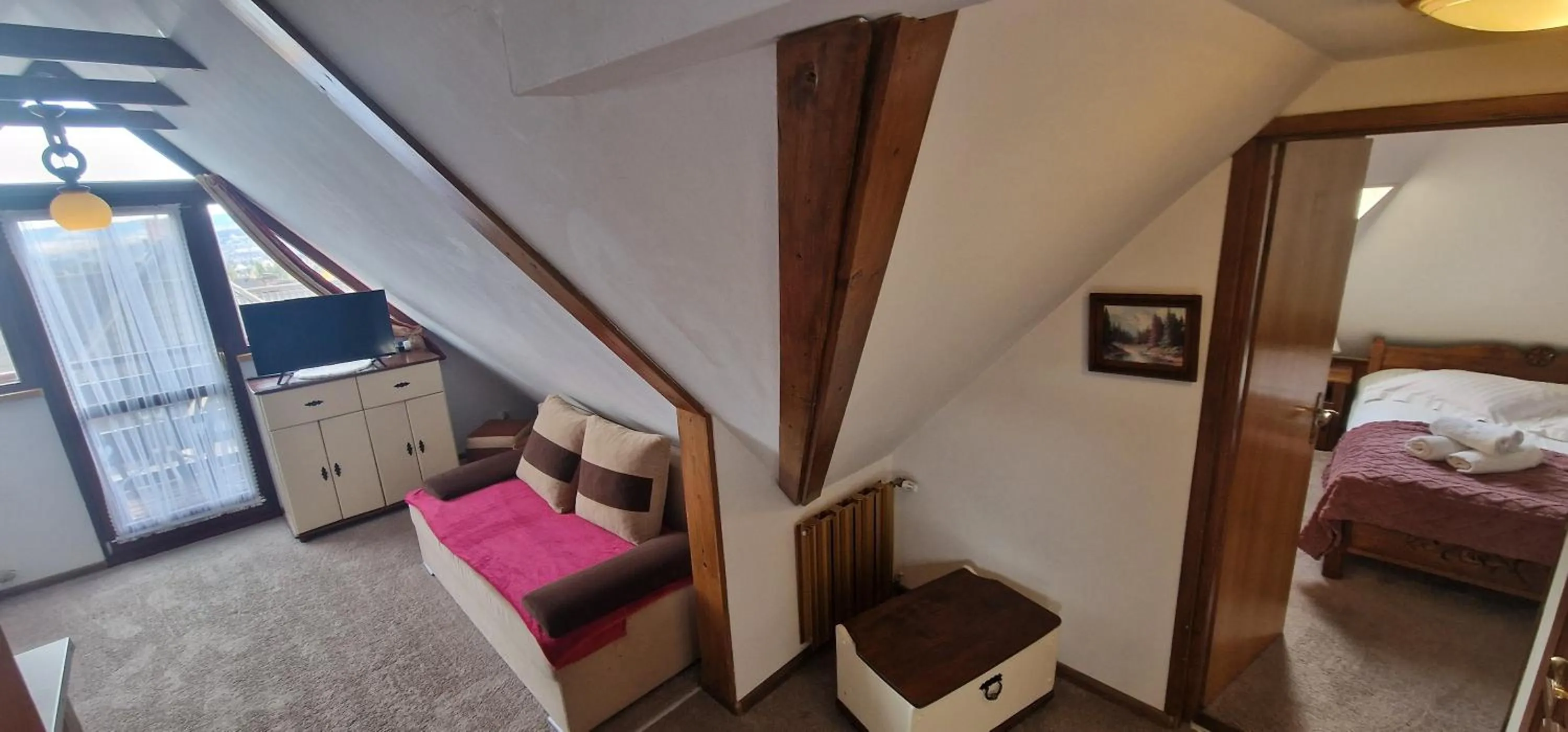 View (from property/room), Bed in Górski Pałacyk Kompleks obiektów