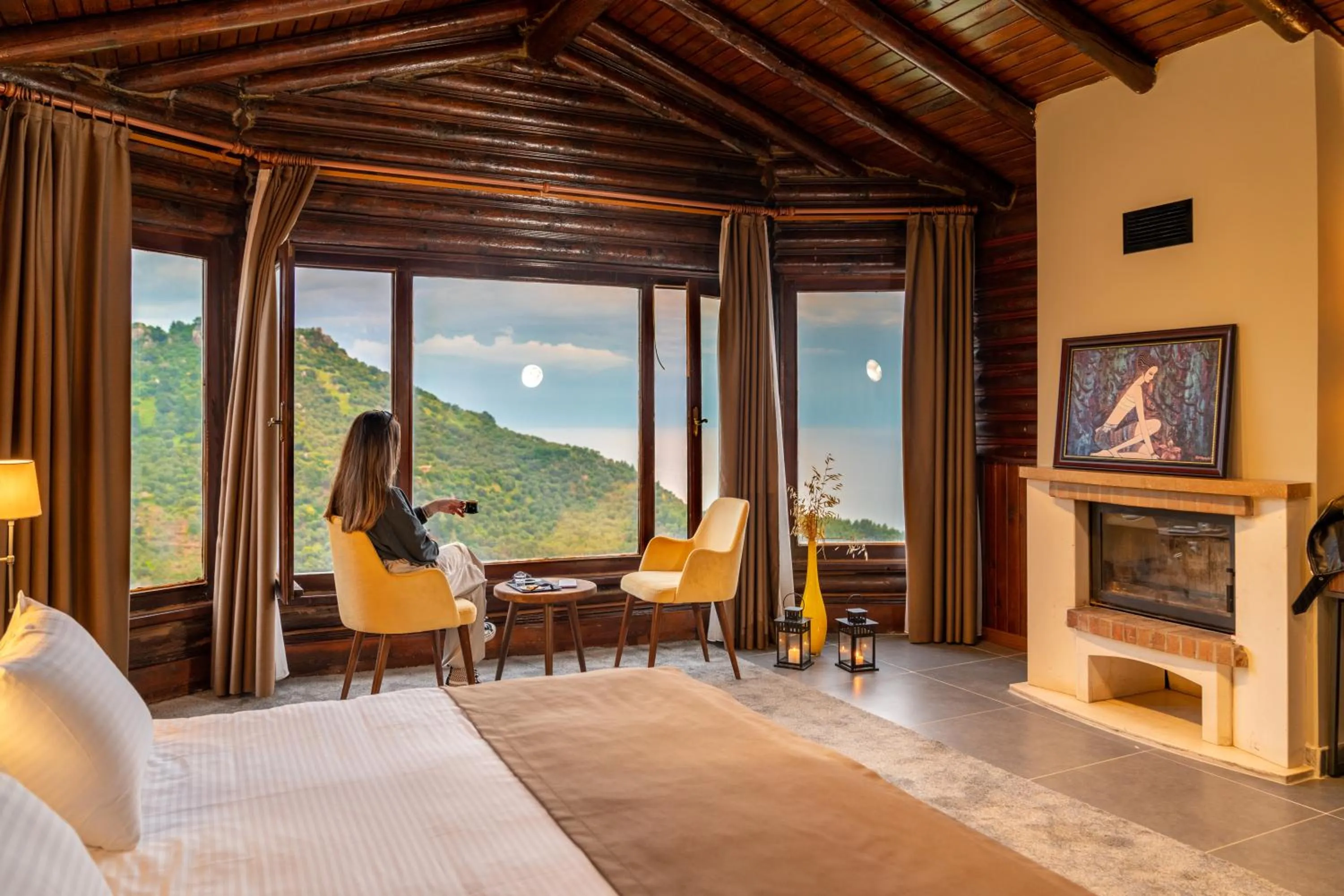 Coffee/tea facilities, Bed in Assos Kartal Yuvasi Hotel