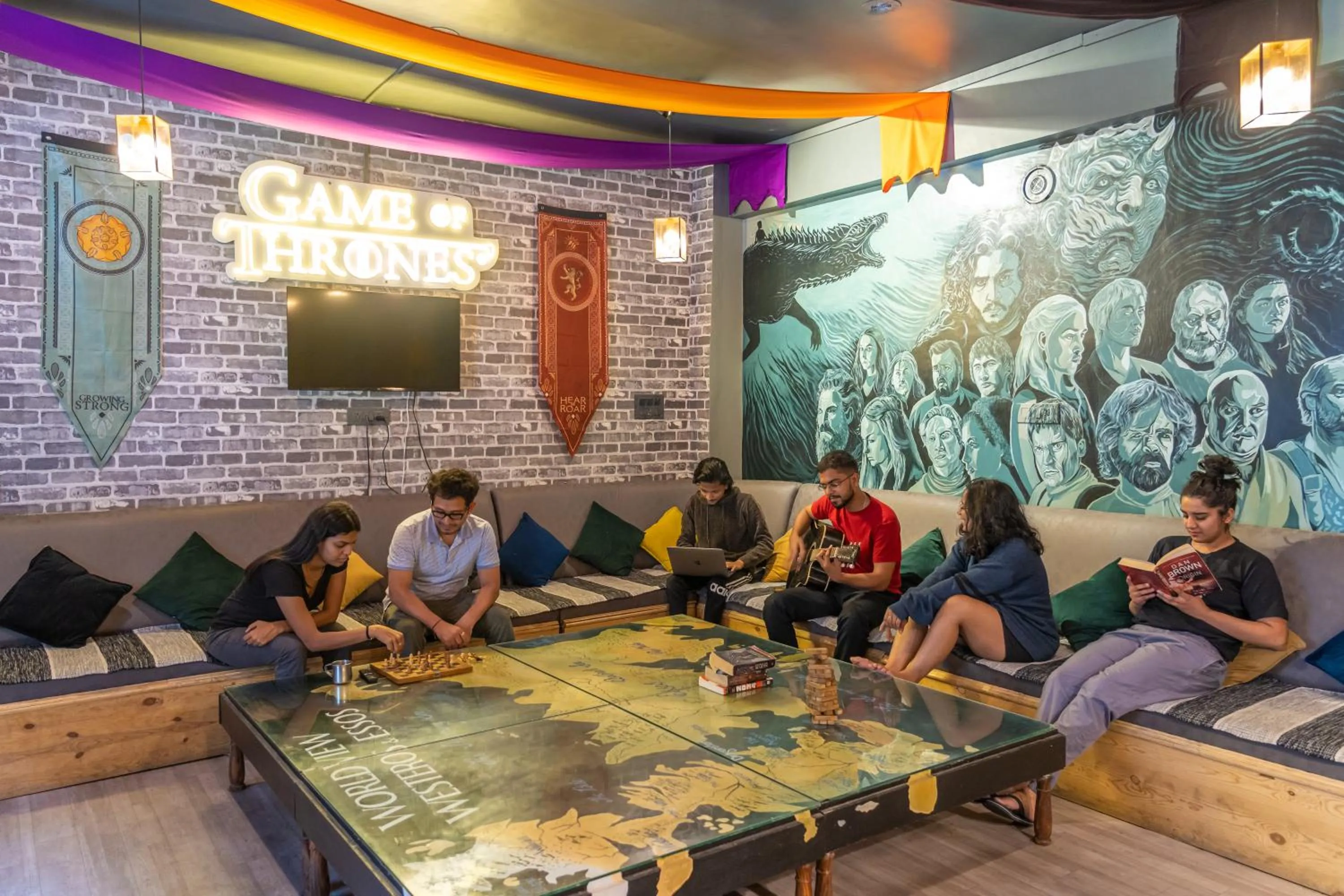 People in Whoopers Hostel Kasol