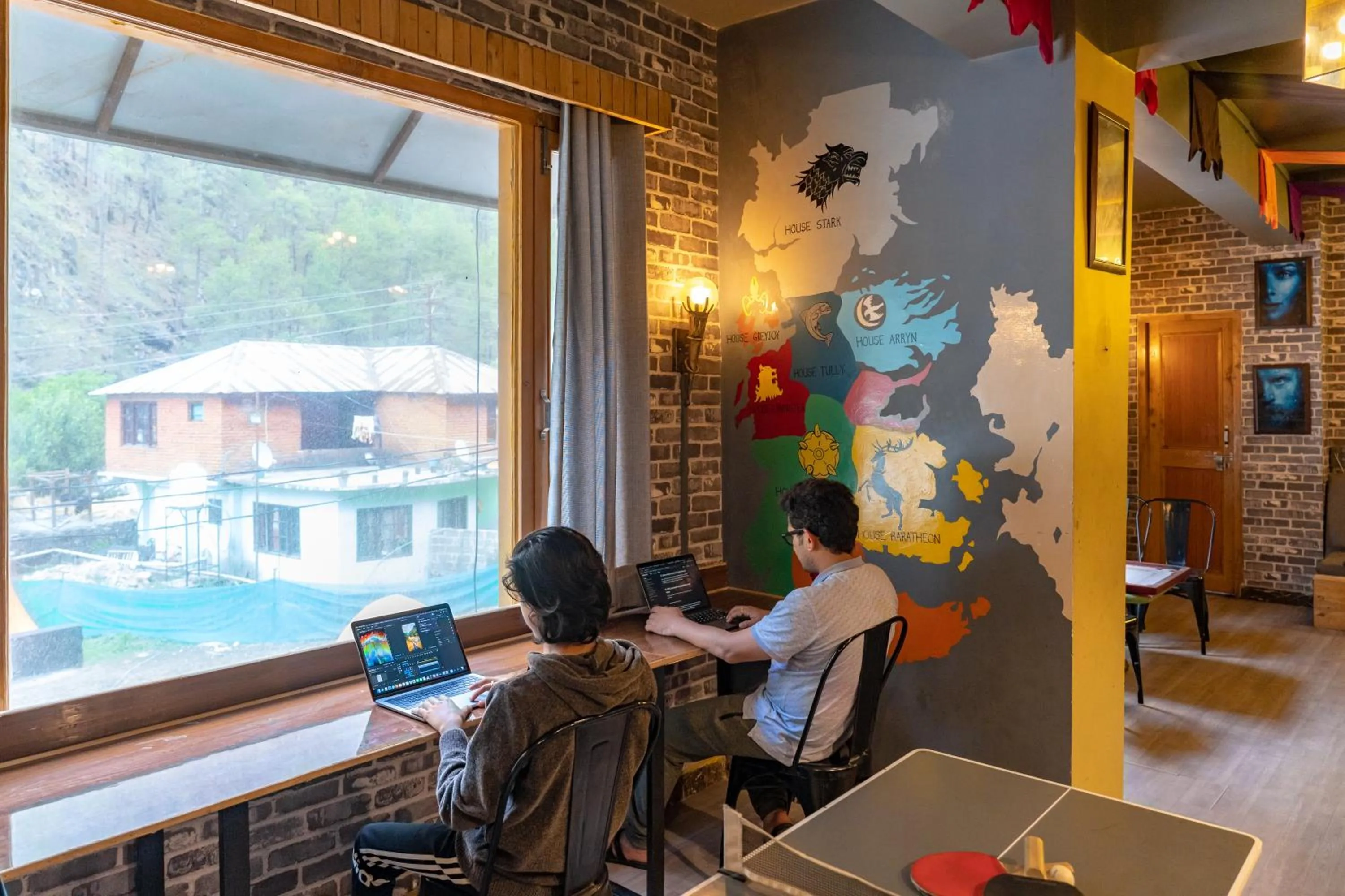 People in Whoopers Hostel Kasol