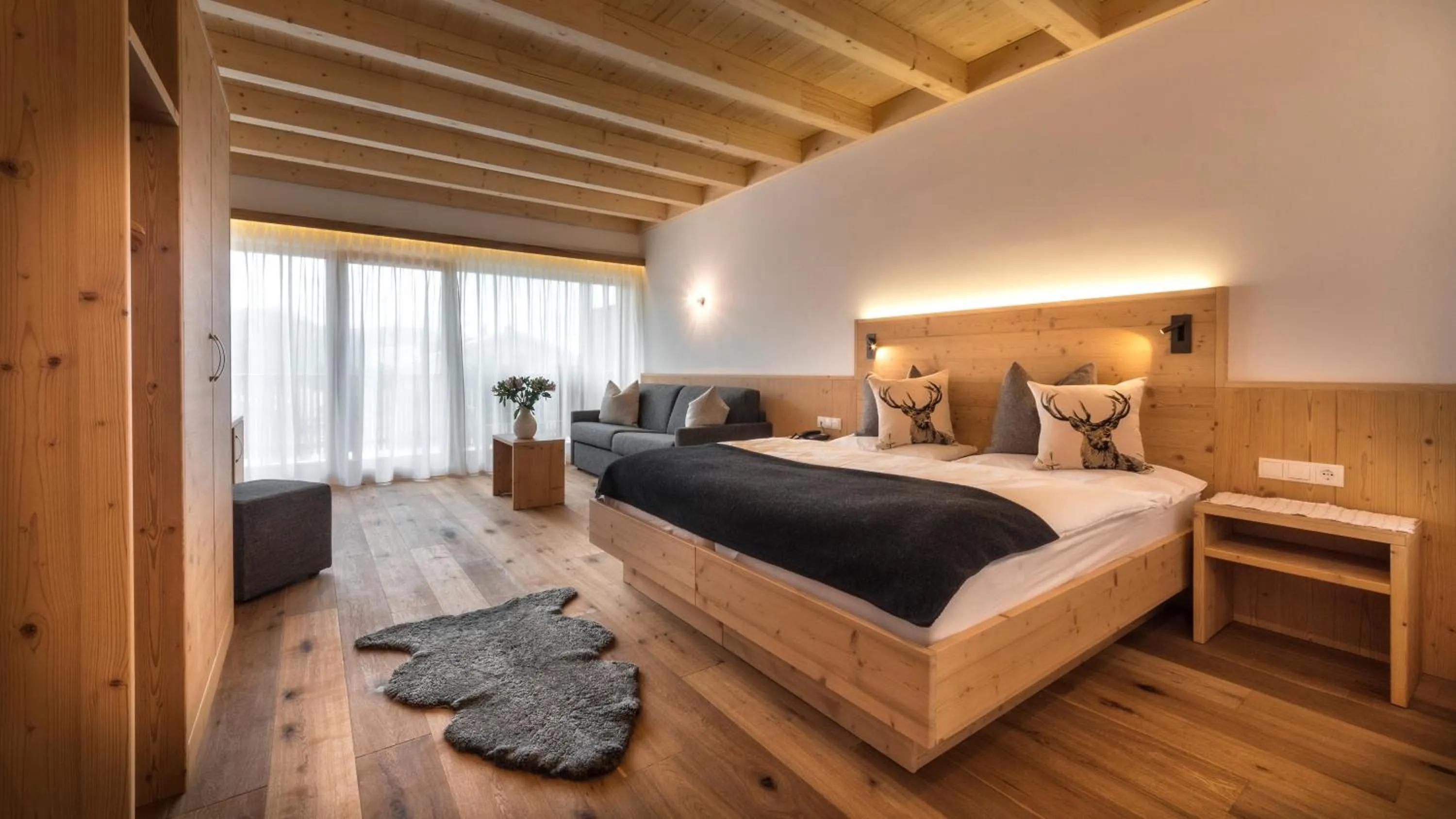 Balcony/Terrace, Bed in Hotel Moritz