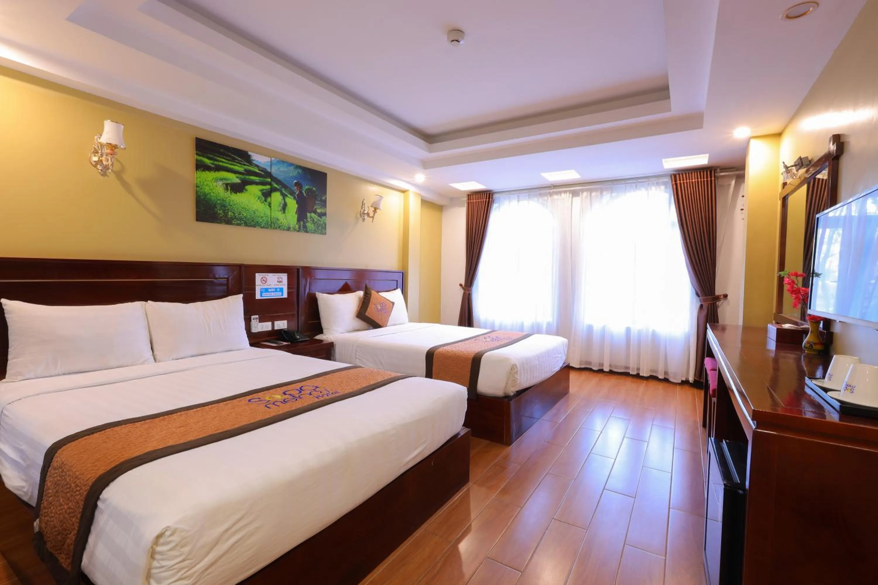 Bed in Sapa Melody Hotel