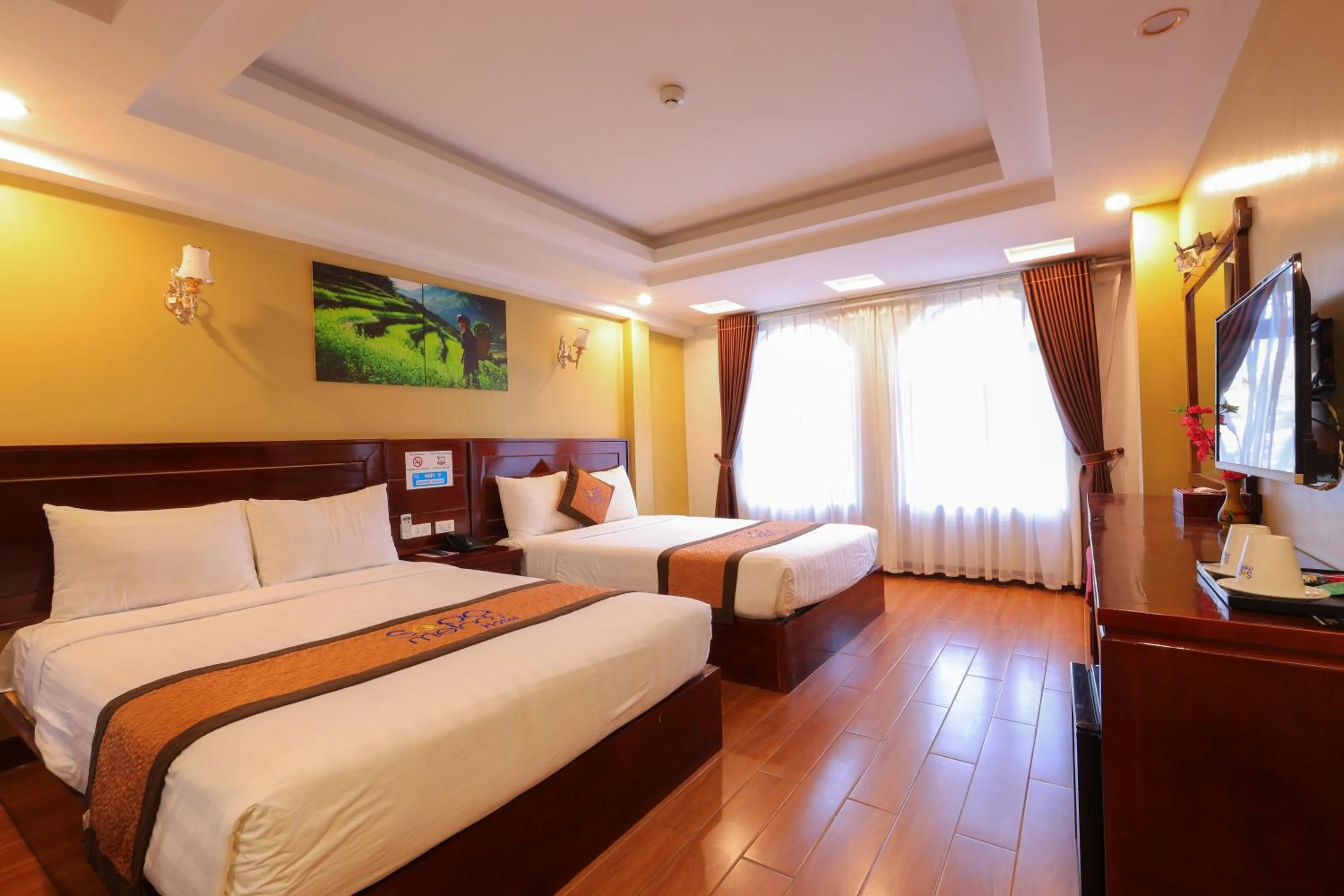 Bed in Sapa Melody Hotel