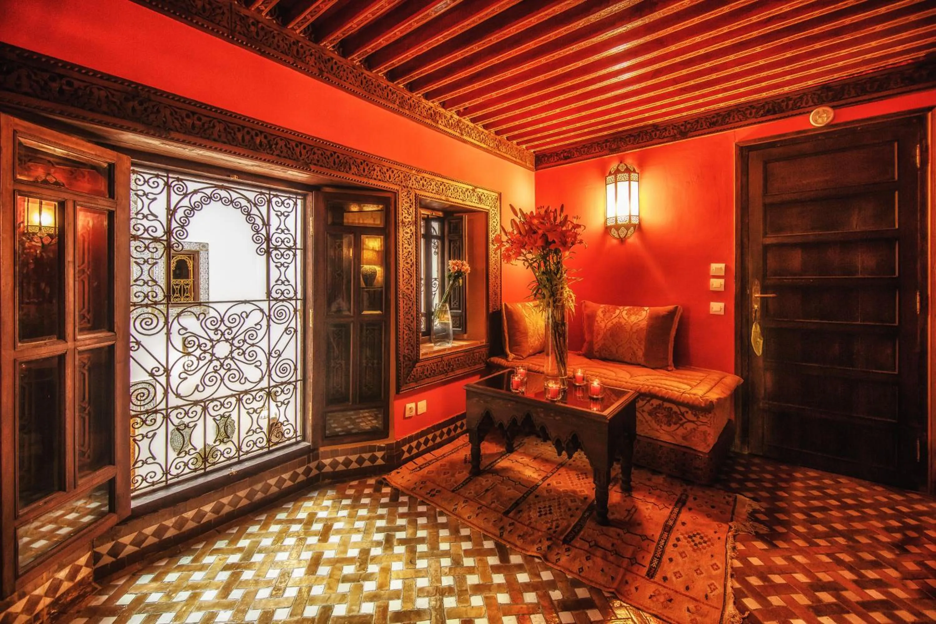 Seating area in Riad La Maison Verte