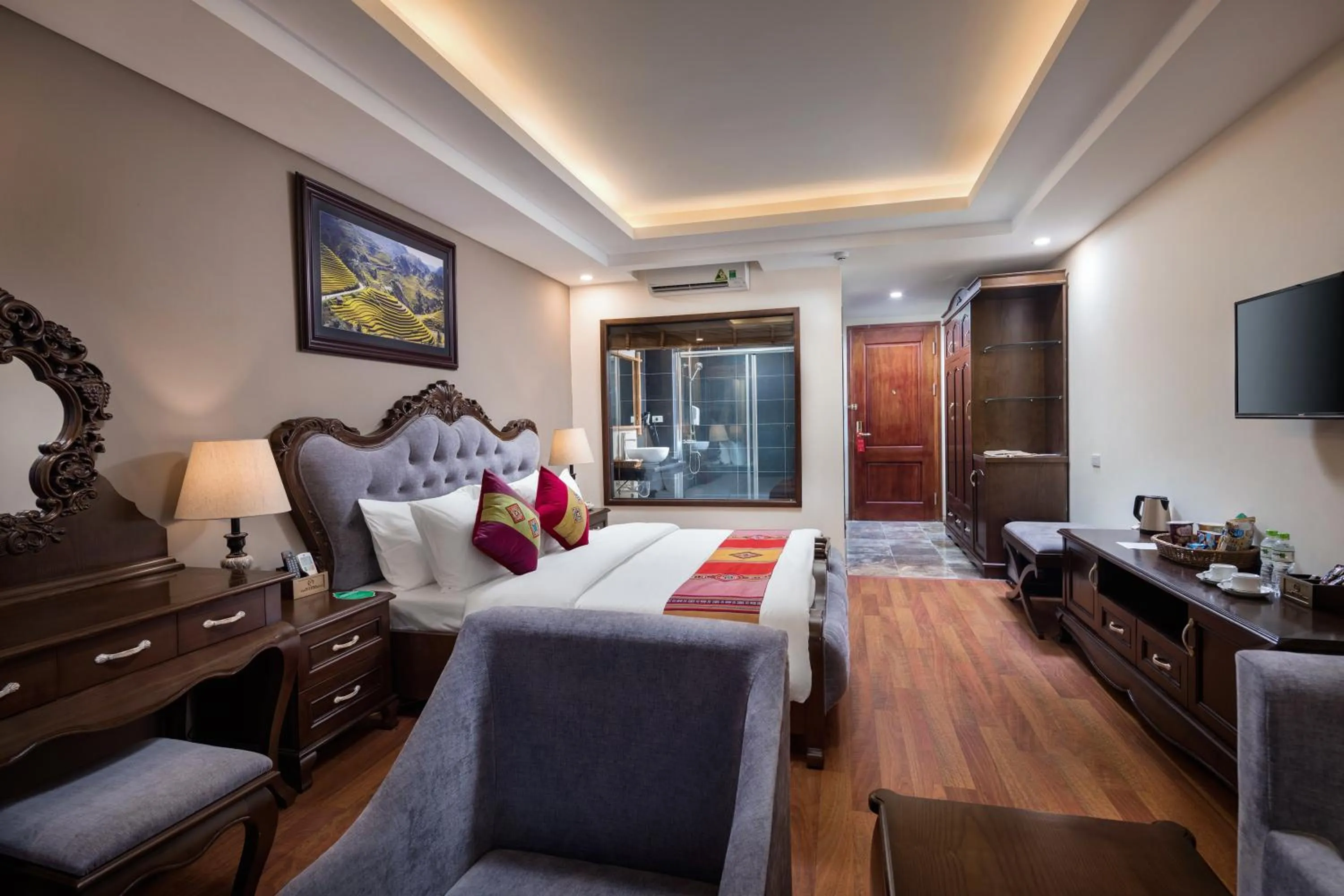 Bed in The View Sapa Hotel