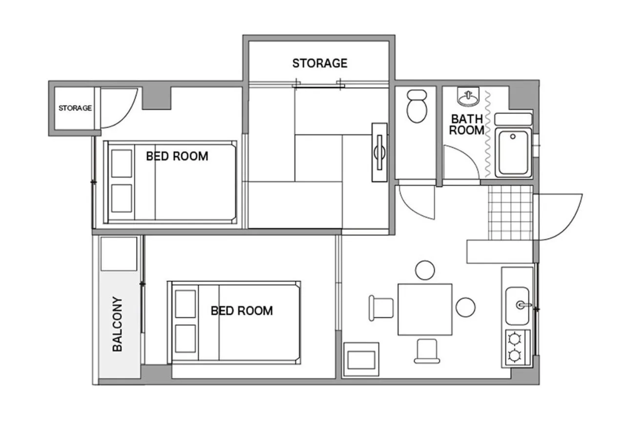 Floor plan in Hakata apartment