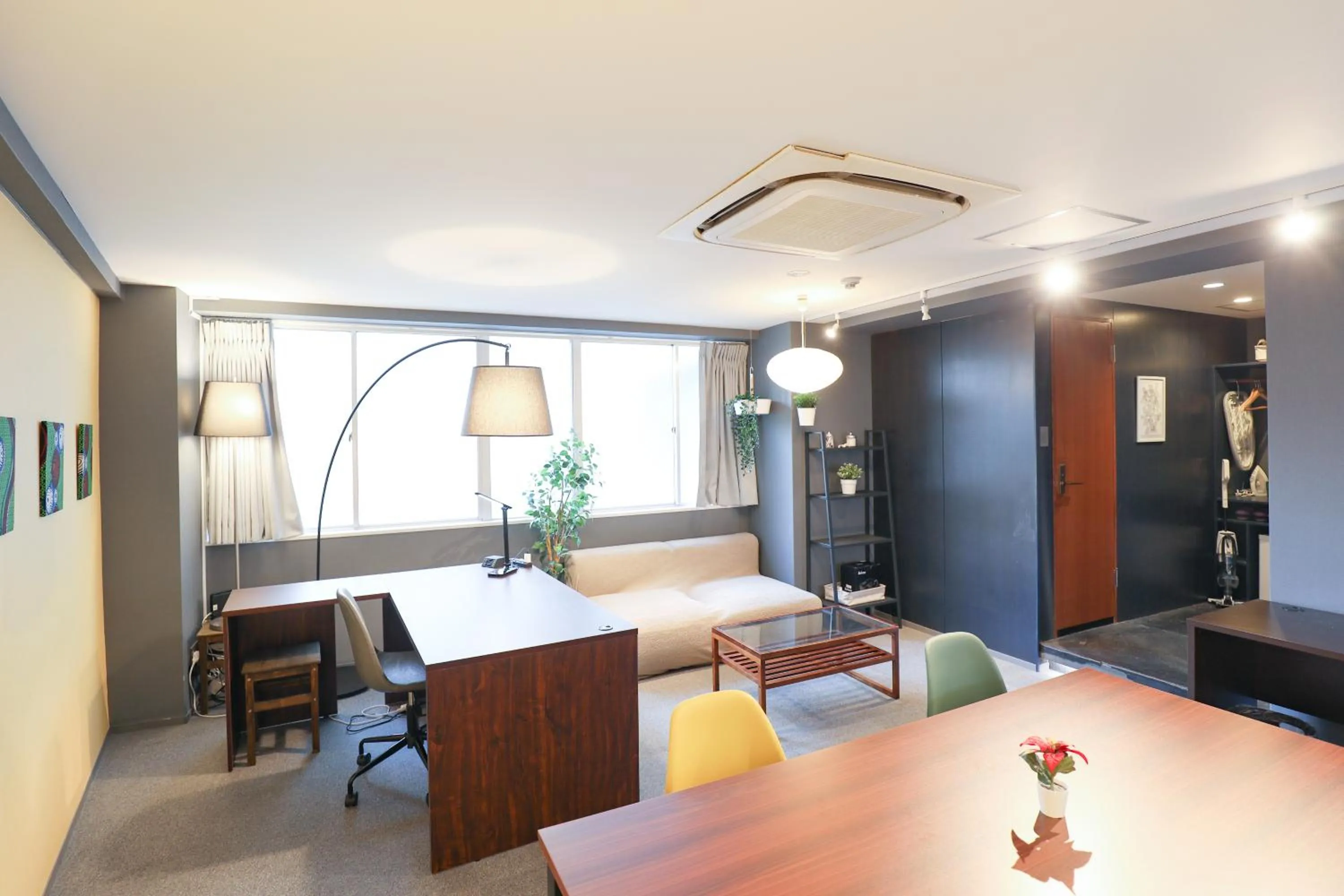 Living room, Bed in Hakata apartment