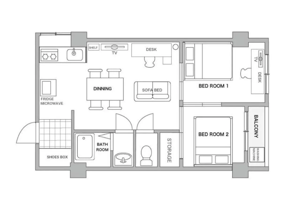 Floor plan in Hakata apartment