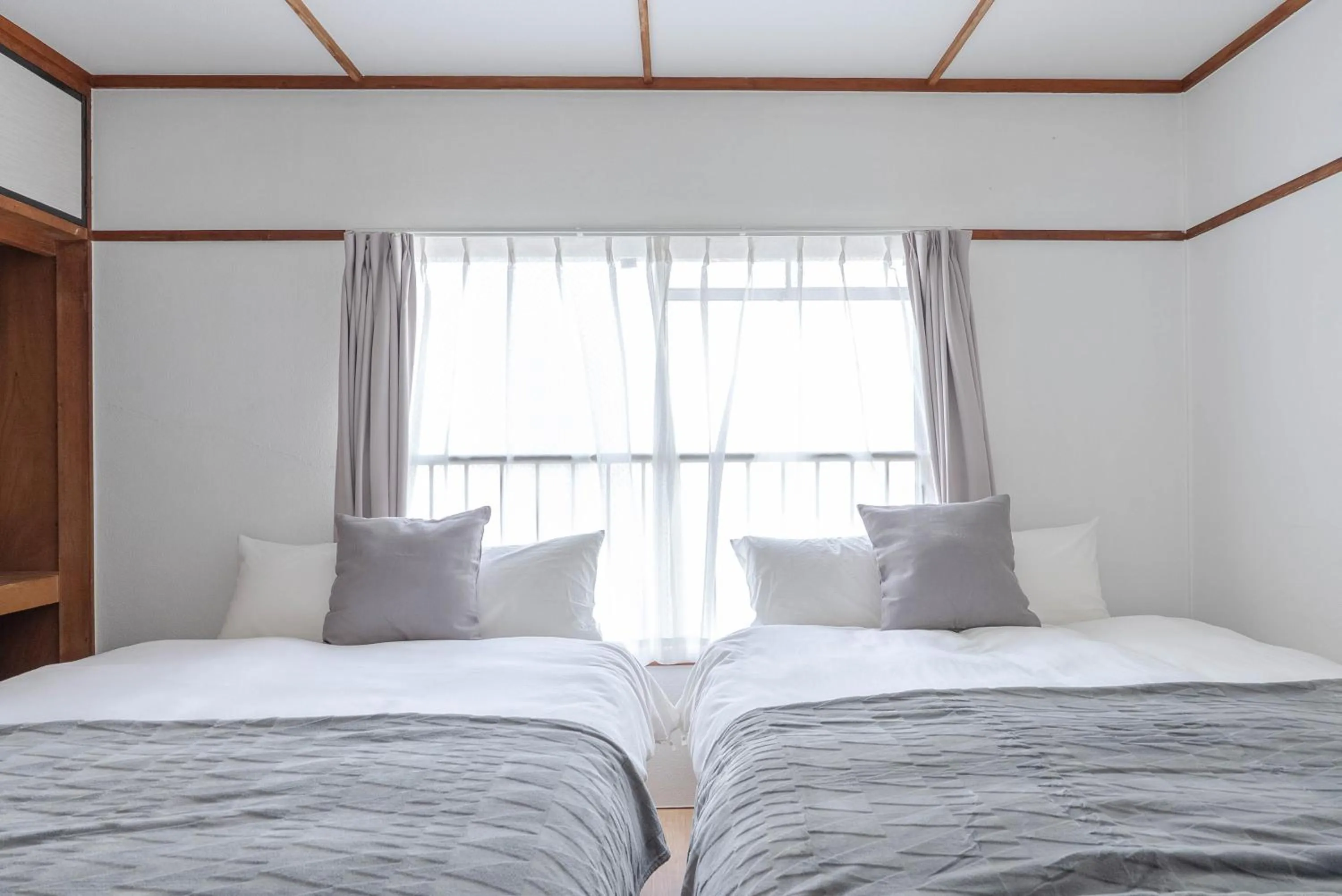 Bedroom, Bed in Hakata apartment