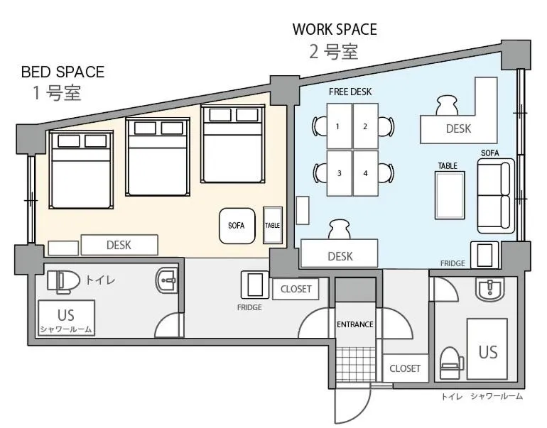 Floor plan in Hakata apartment