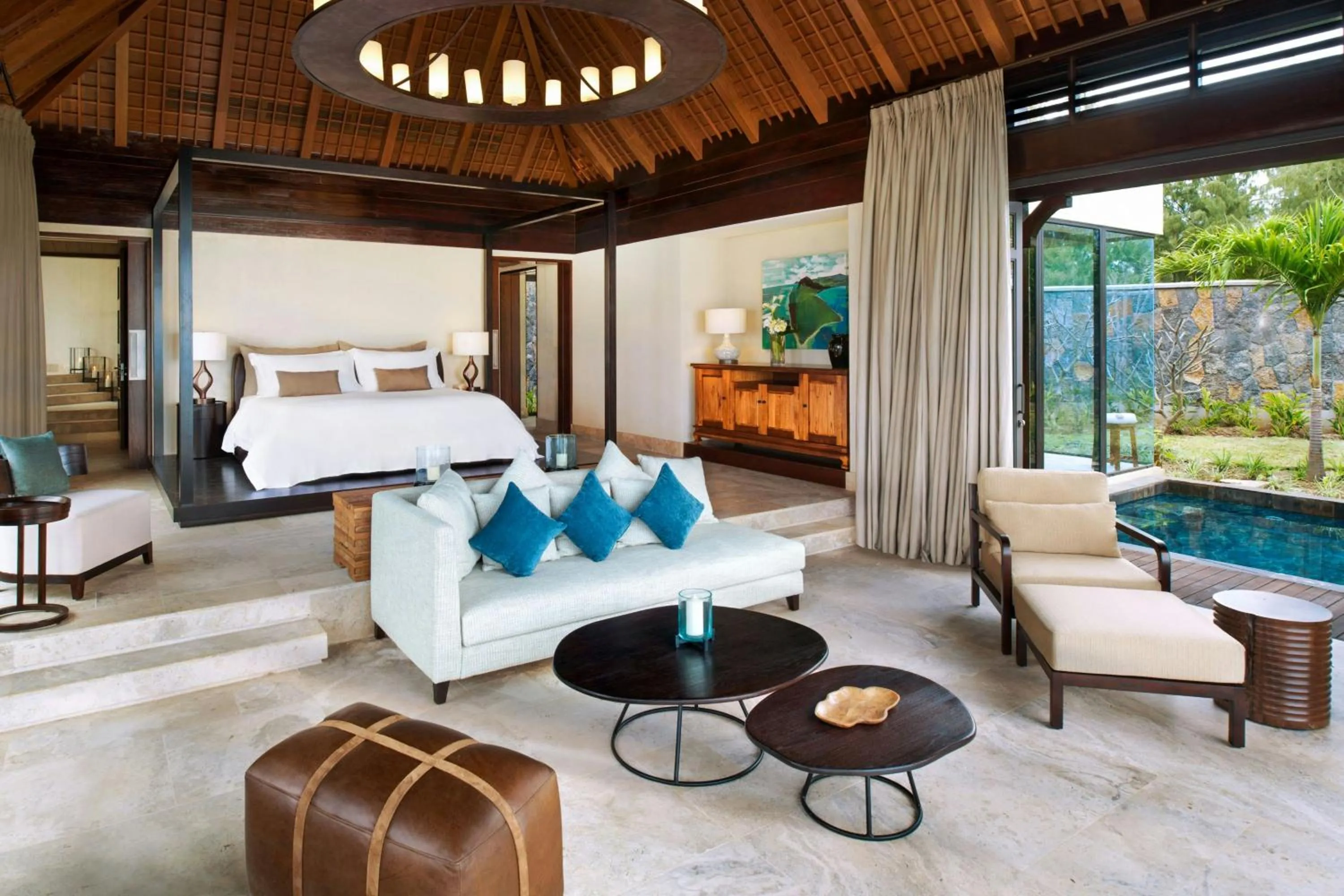 Beach, Bed in The St. Regis Le Morne Resort, Mauritius