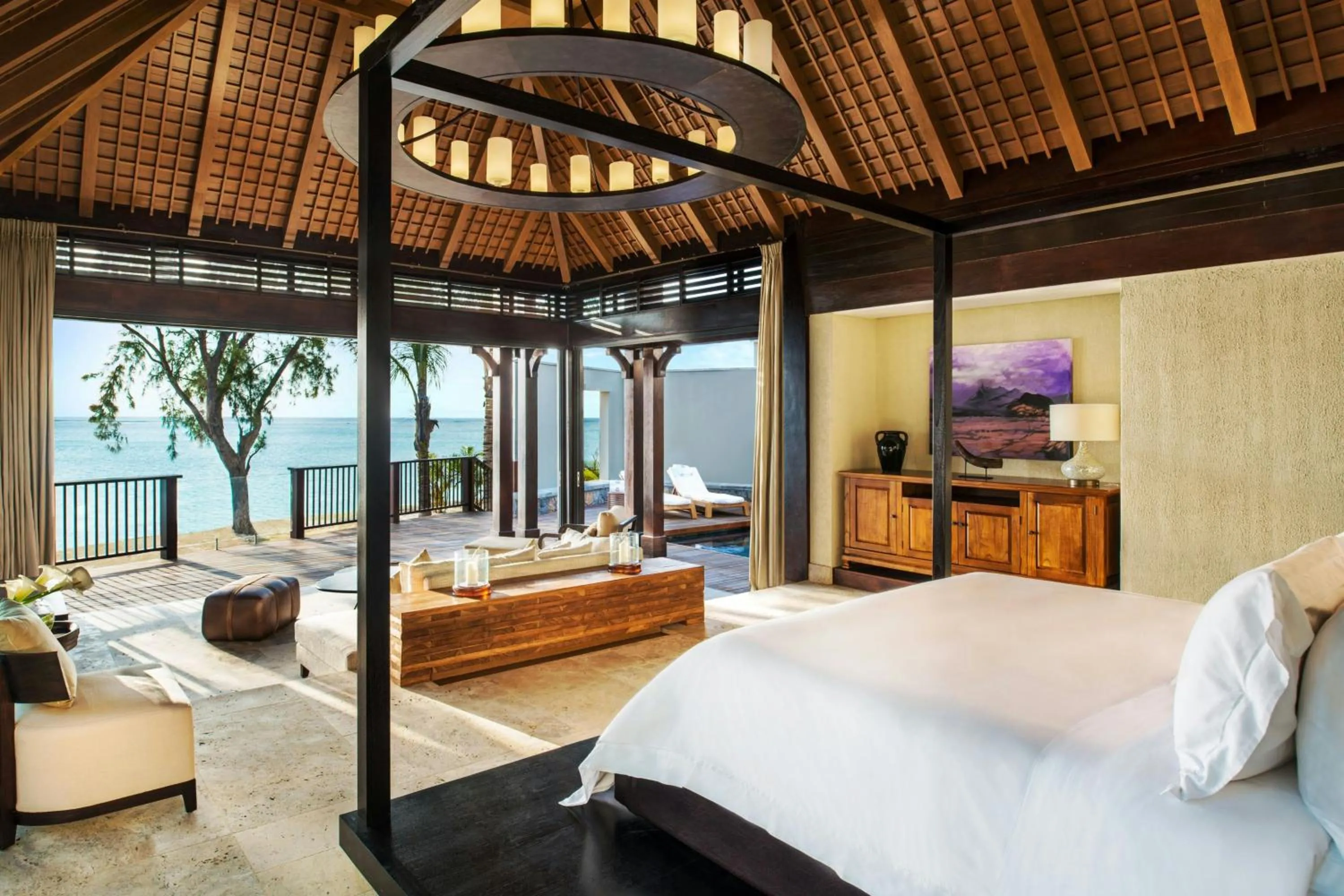 Beach, Bed in The St. Regis Le Morne Resort, Mauritius