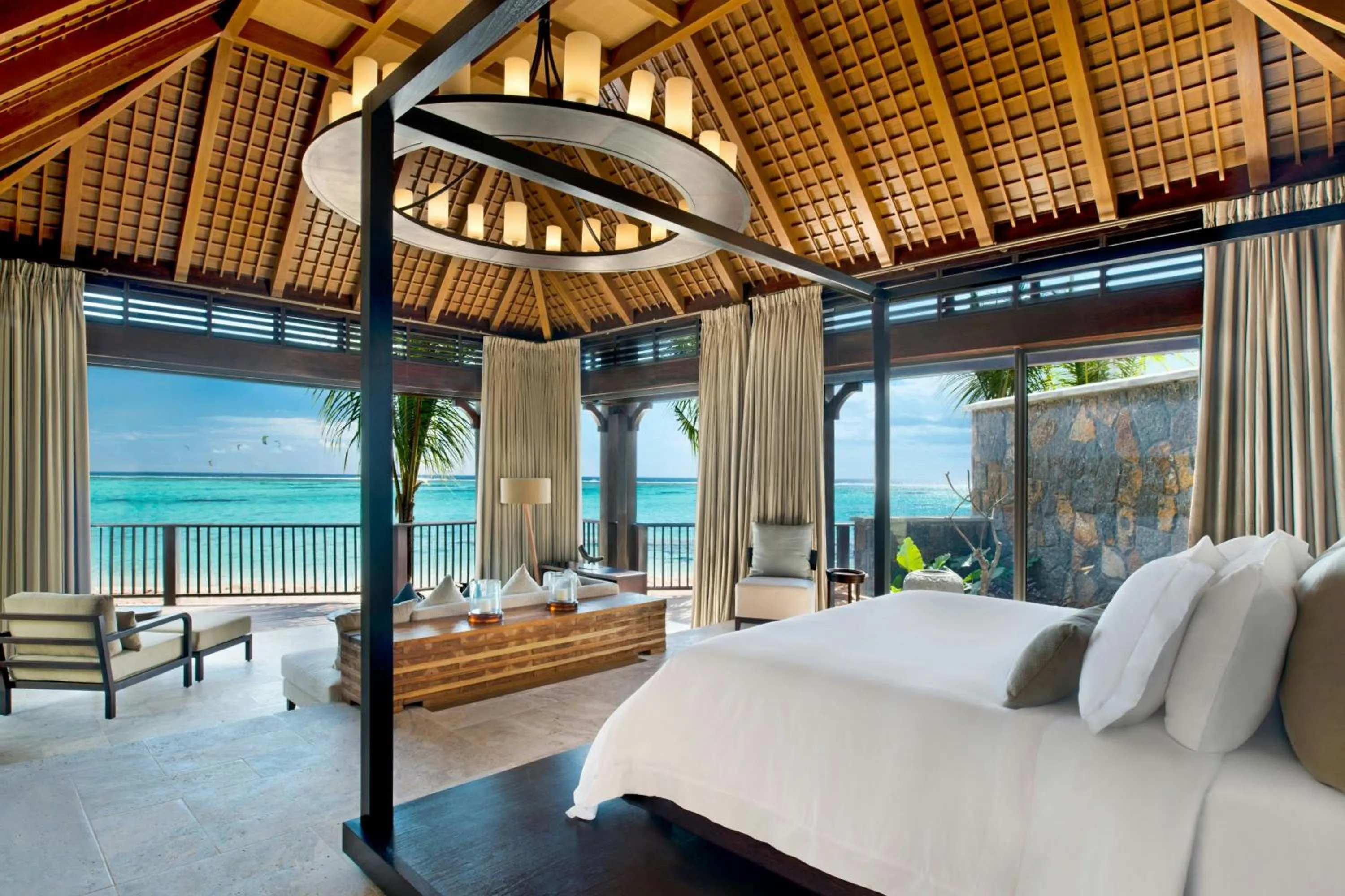 Beach, Bed in JW Marriott Mauritius Resort