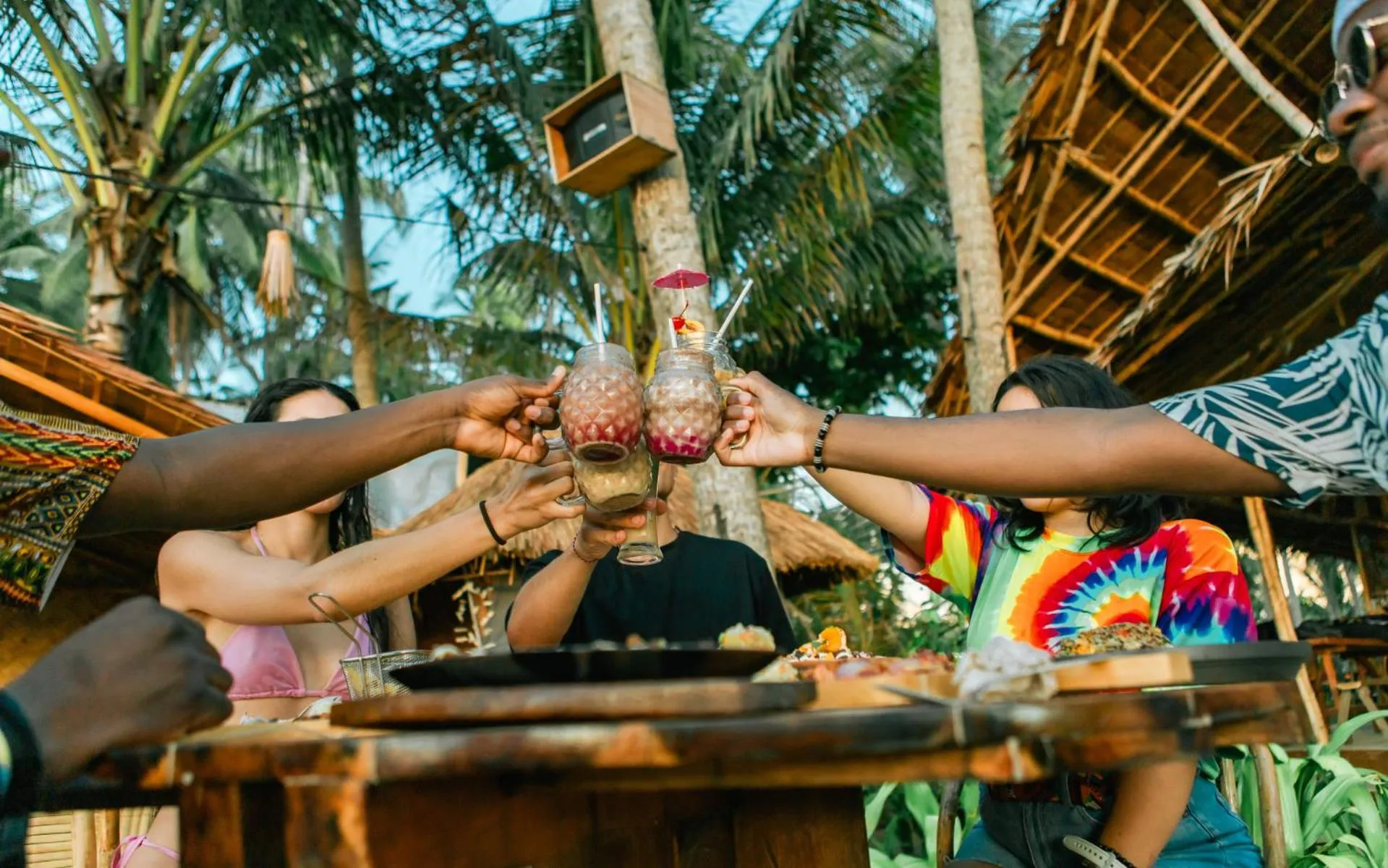 Drinks in Mad Monkey Hostel Nacpan Beach