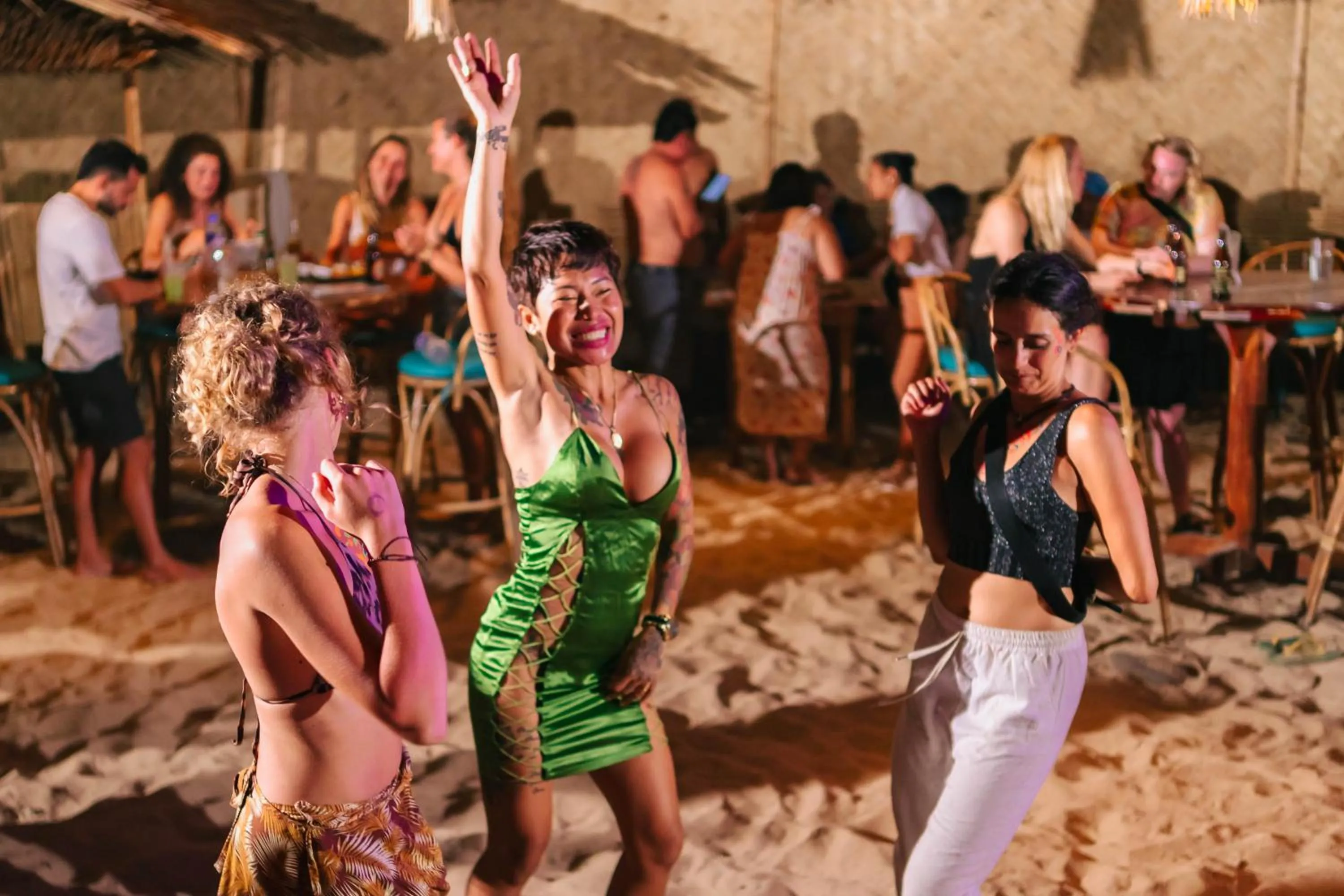 People in Mad Monkey Hostel Nacpan Beach