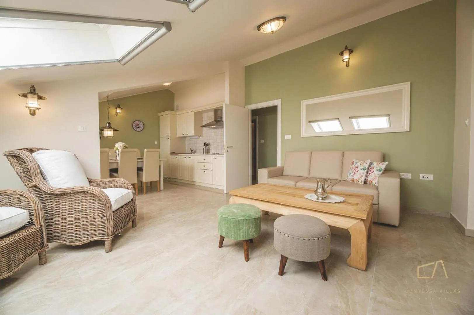 Living room, Bed in Luxury Apartments Villa Luce