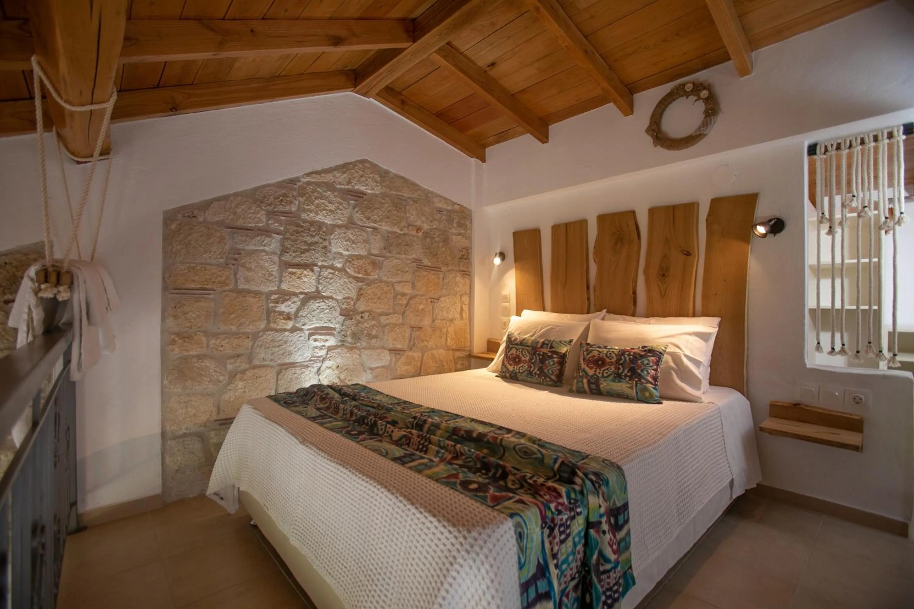 Bed in Agrielia Apartments