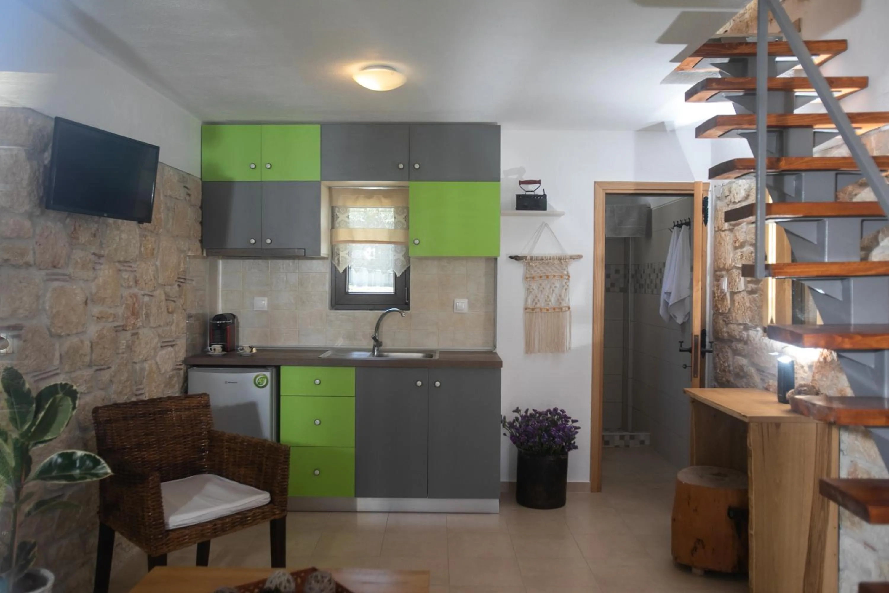 Kitchen or kitchenette in Agrielia Apartments