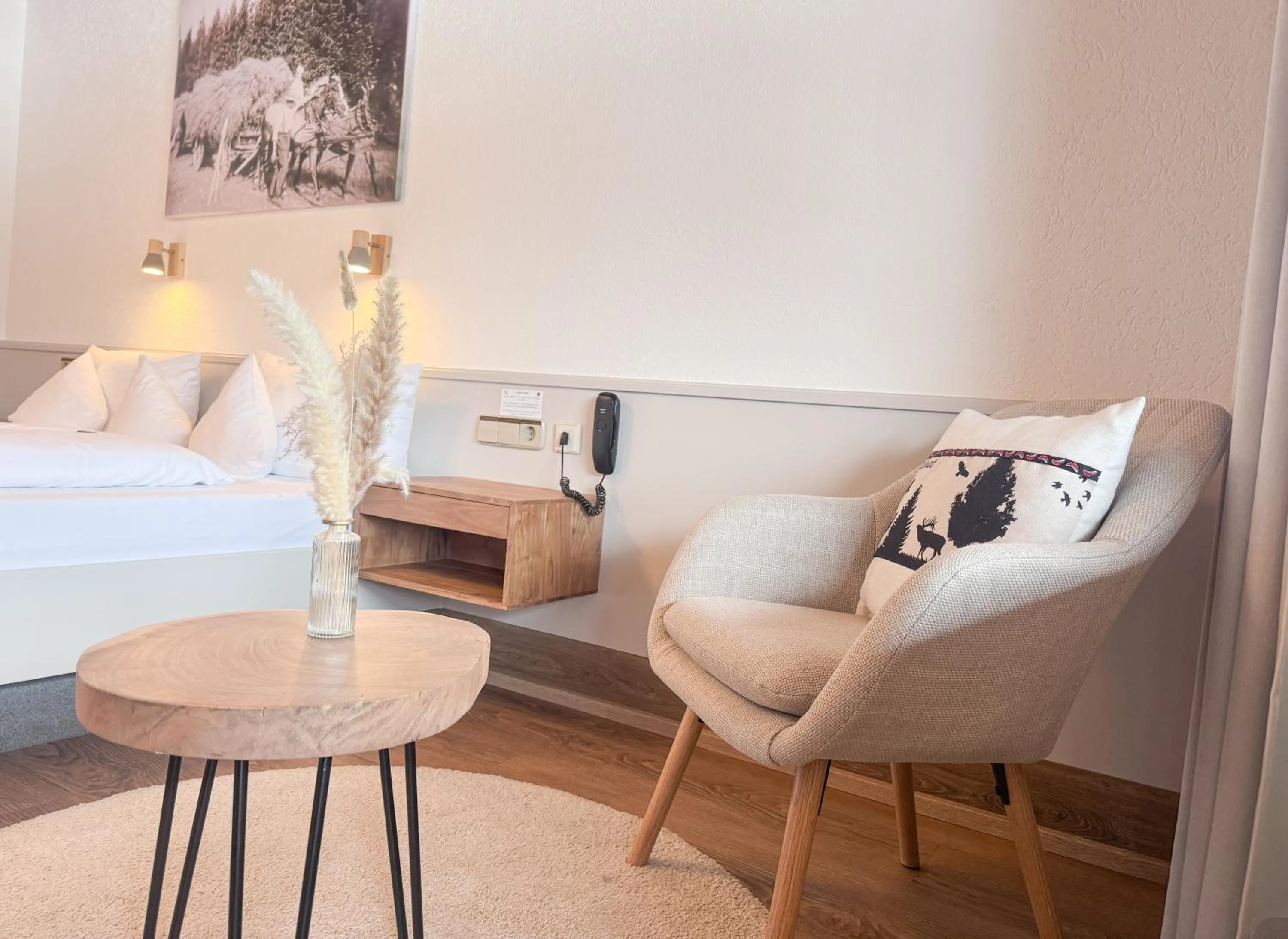 Seating area, Bed in Landgasthof Jostalstüble