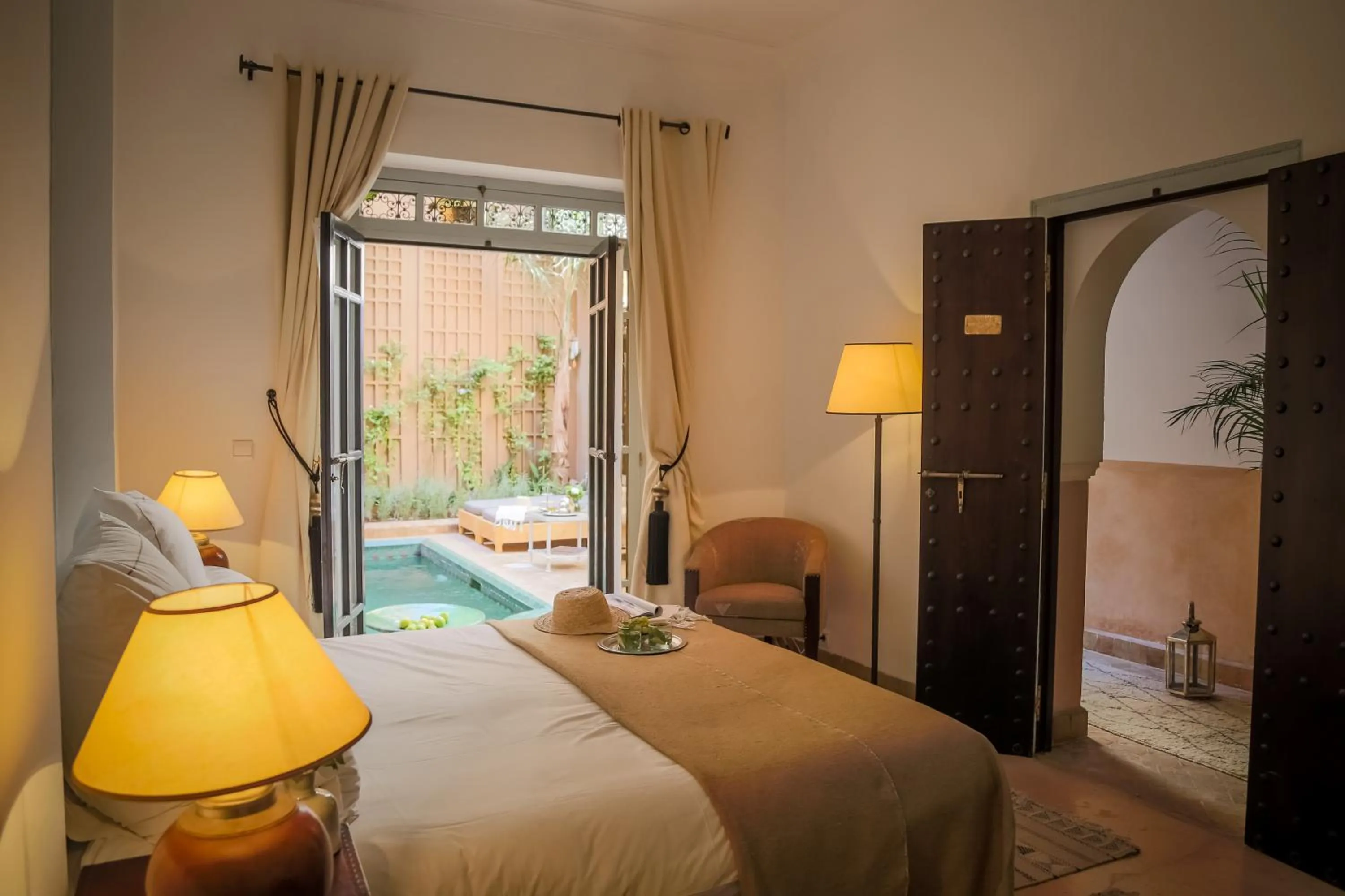 Pool view, Bed in Riad Olema et Spa