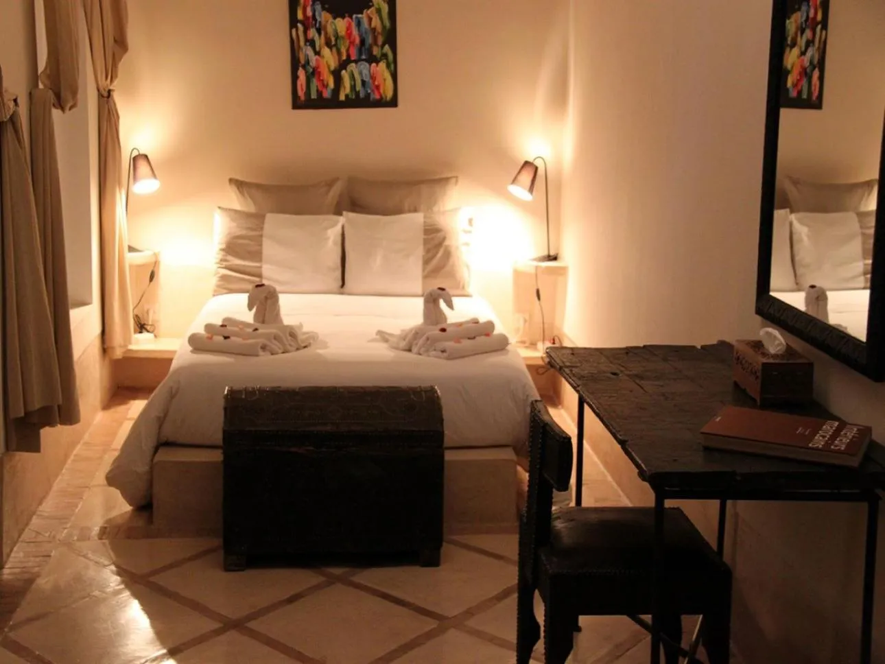 Photo of the whole room, Bed in Riad Dar El Gnaouia