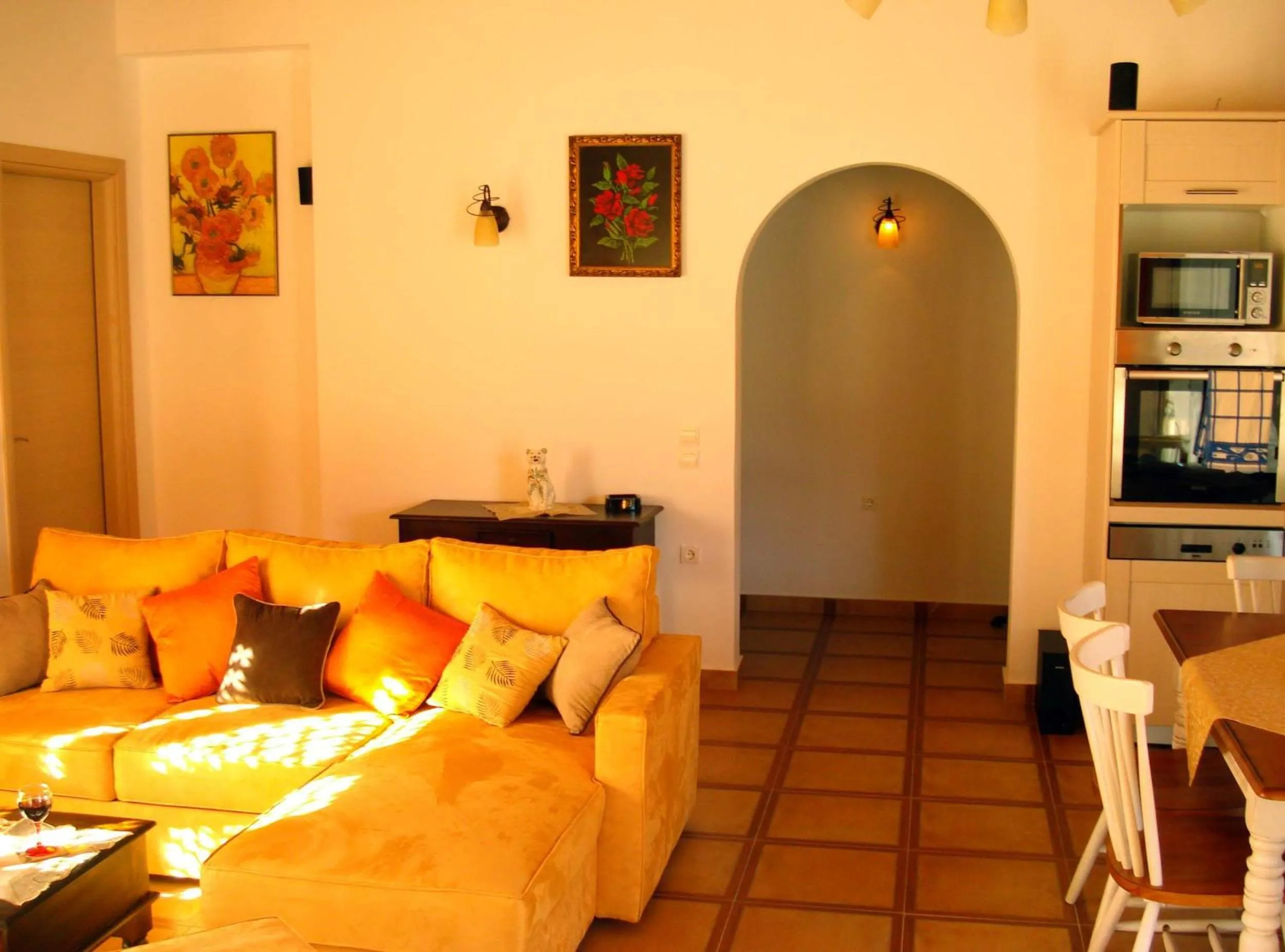 Seating area in Villa Grecia